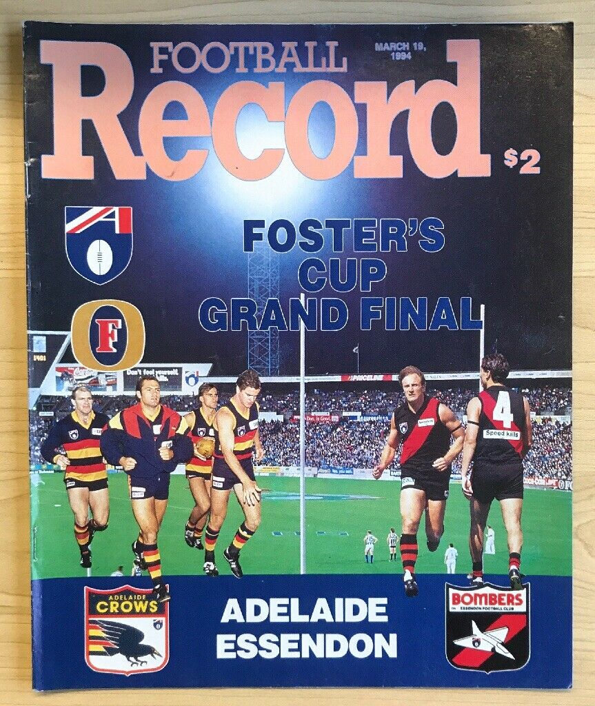 AFL 1994 Fosters Cup Grand Final Football Record Adelaide v Essendon