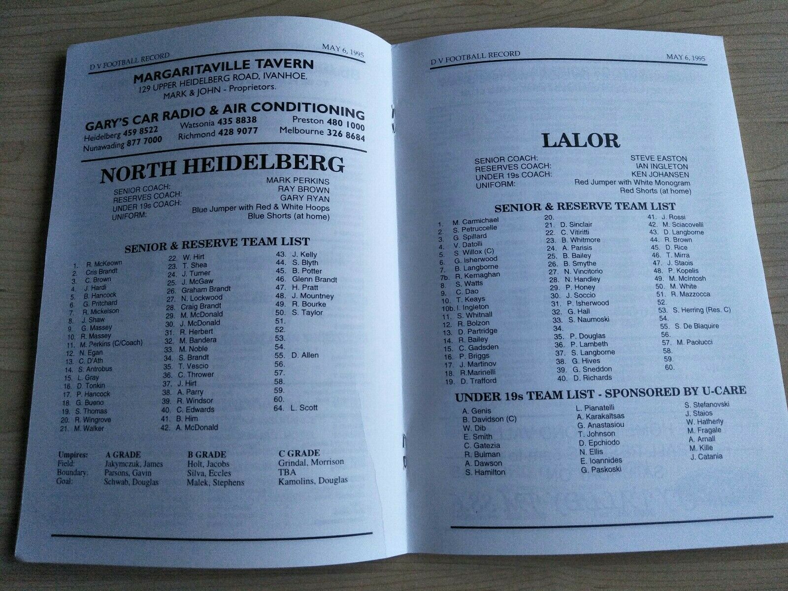Football 1995 6th May Diamond Valley Football League Football Record Vol. 39, No. 3 - Image 2