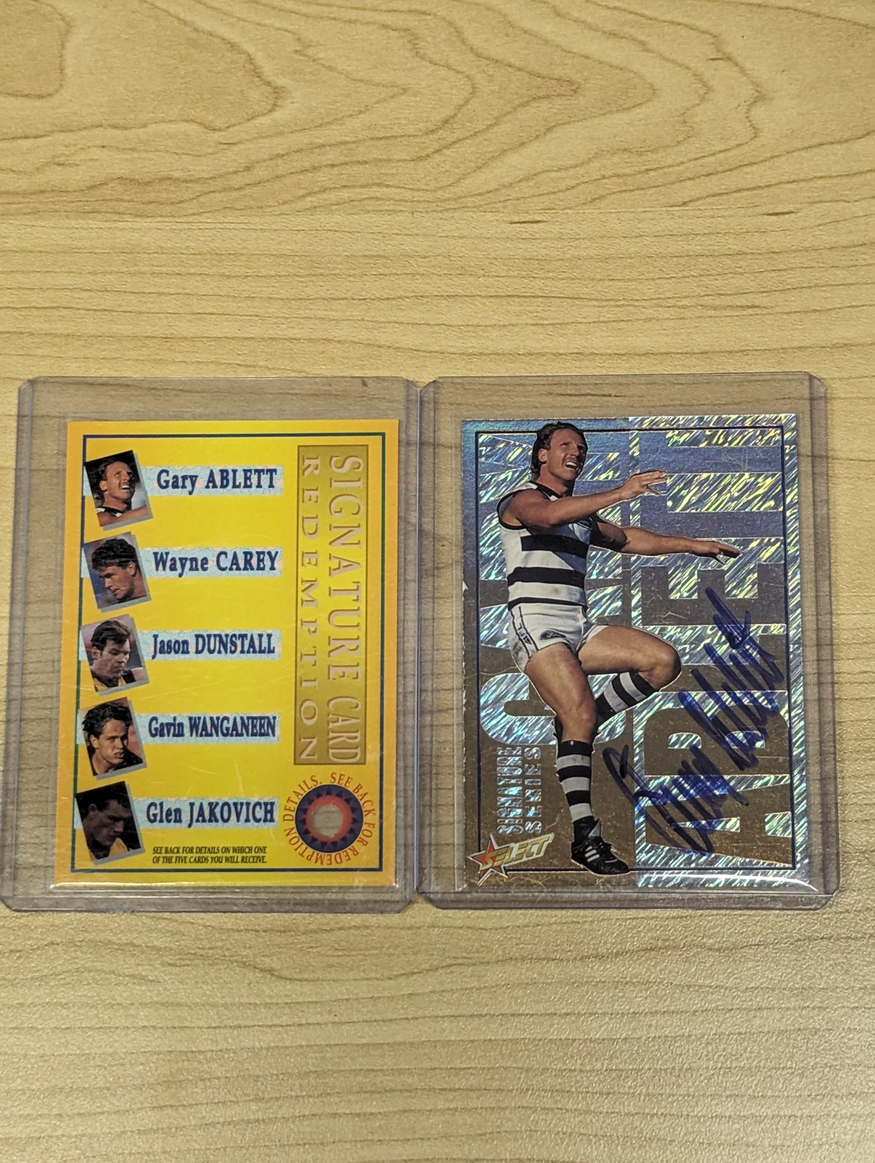 1995 AFL Select Gary Ablett Signature Redemption Card