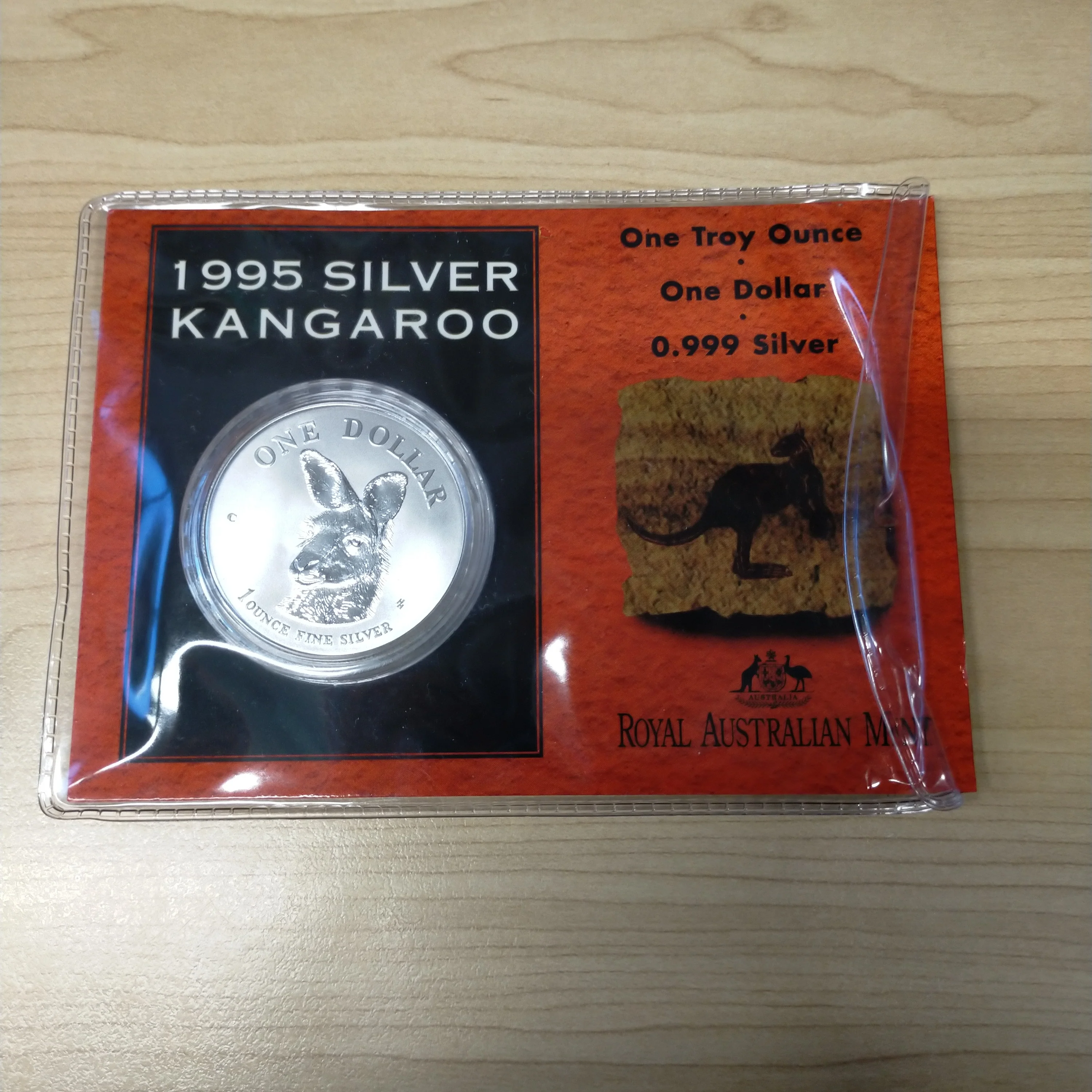 Australia 1995 Royal Australian Mint $1 Kangaroo 1 oz One Ounce Silver Coin