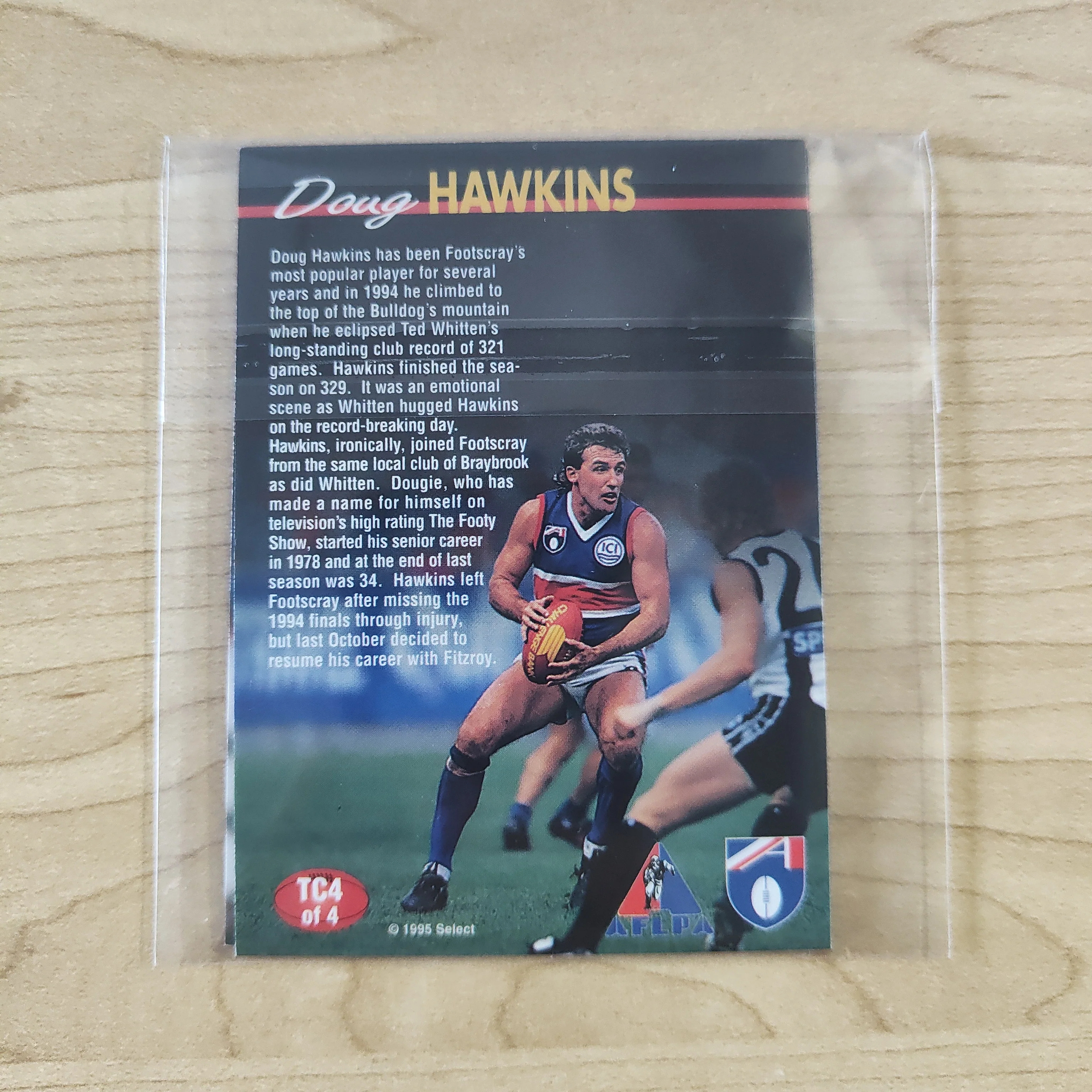 1995 Select AFL Tribute Card Set of 4 Cards - Image 2