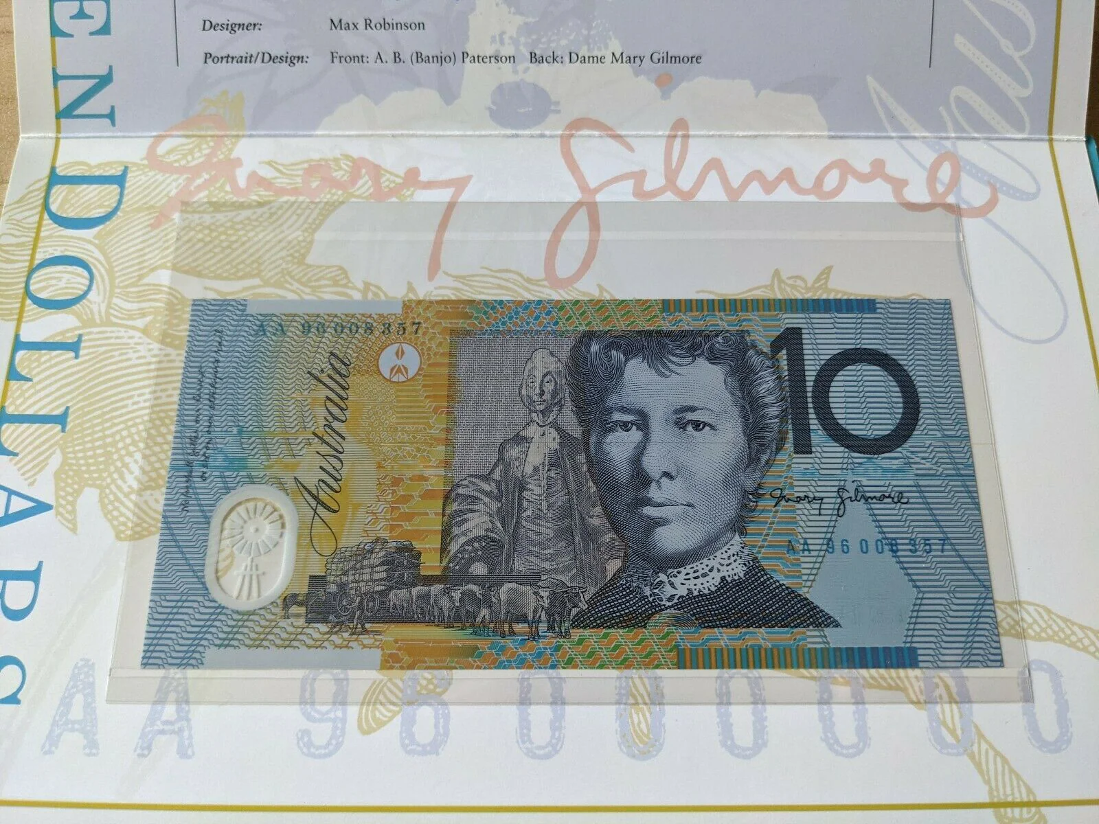 1996 $5, $10 ,$20 Deluxe Banknote Folders Black Serial Numbers cat $410 - Image 4
