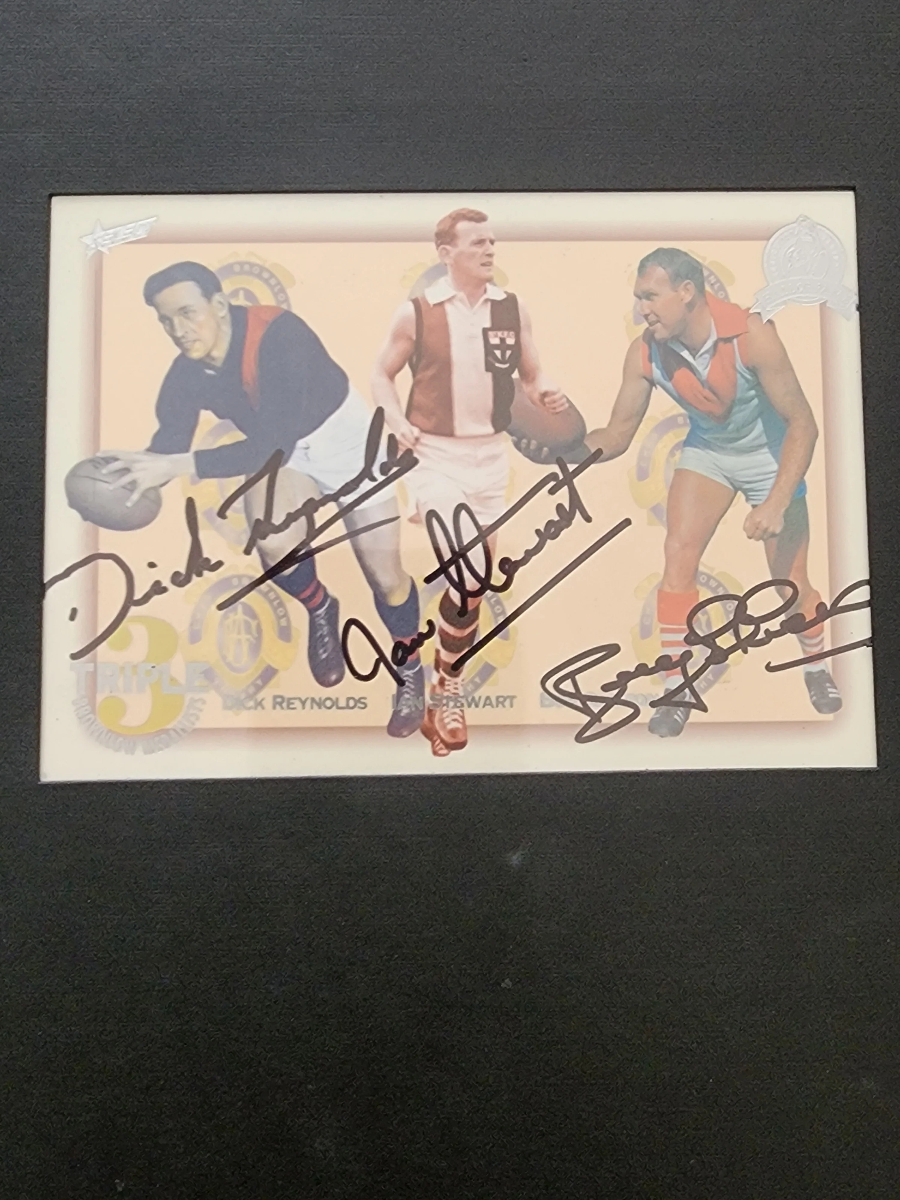 1996 AFL Hall Of Fame Platinum Set Inc Triple Brownlow Signature card (Dick Reynolds, Ian Stewart, Bob Skilton) - Image 2