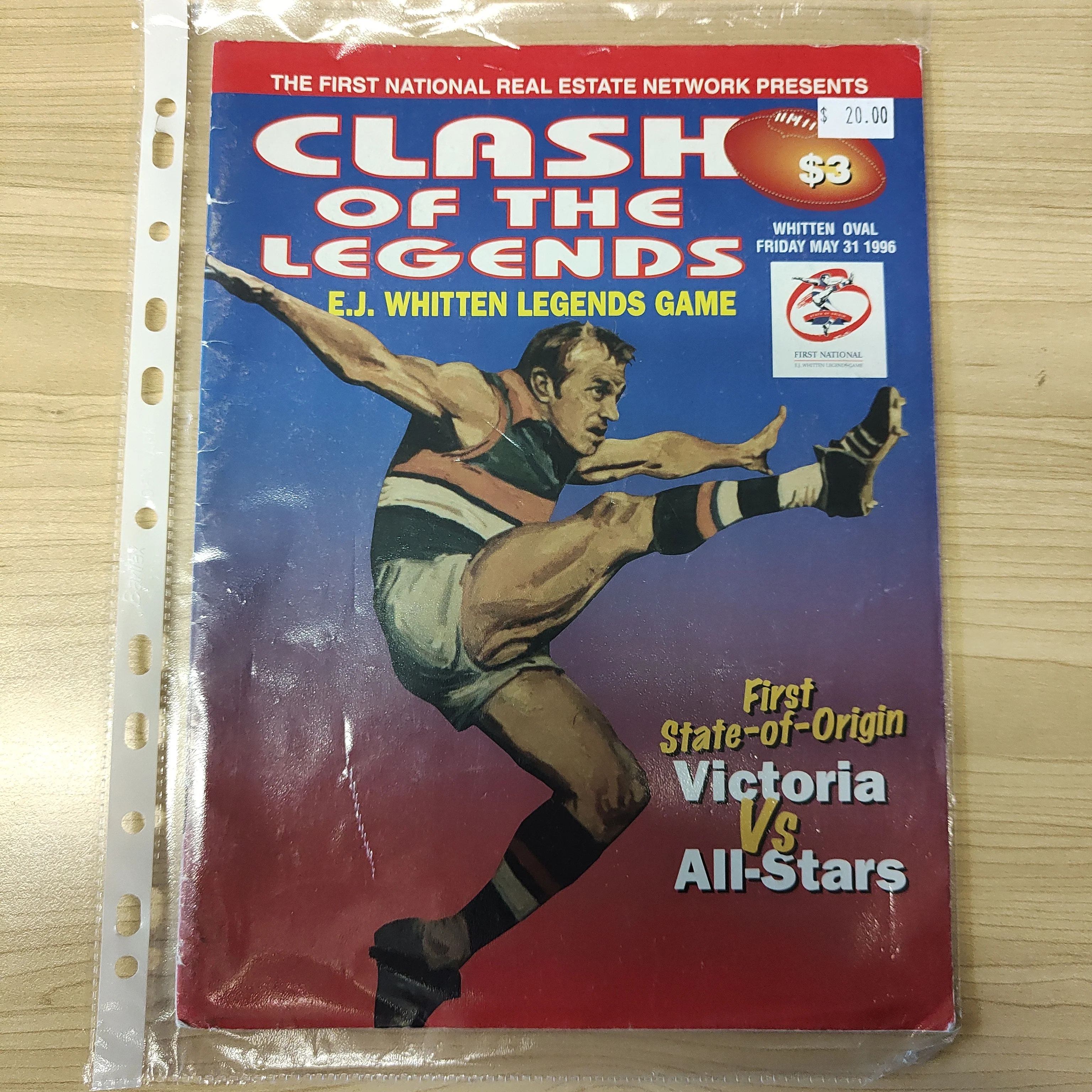 1996 Clash of the Legends E. J. Whitten Legends Game Football Record Victoria v All-Stars