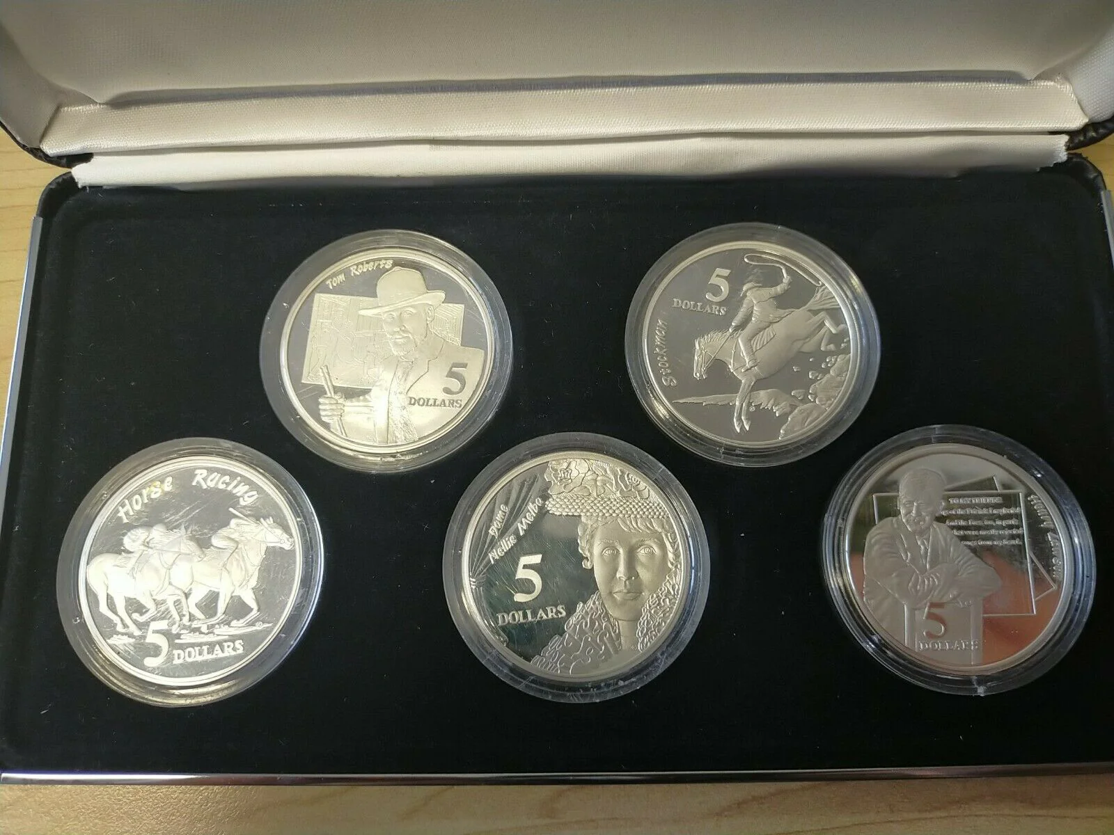 Australia 1996 Royal Australian Mint Masterpieces In Silver Proof Set Of 5 Coins .925 Silver - Image 2
