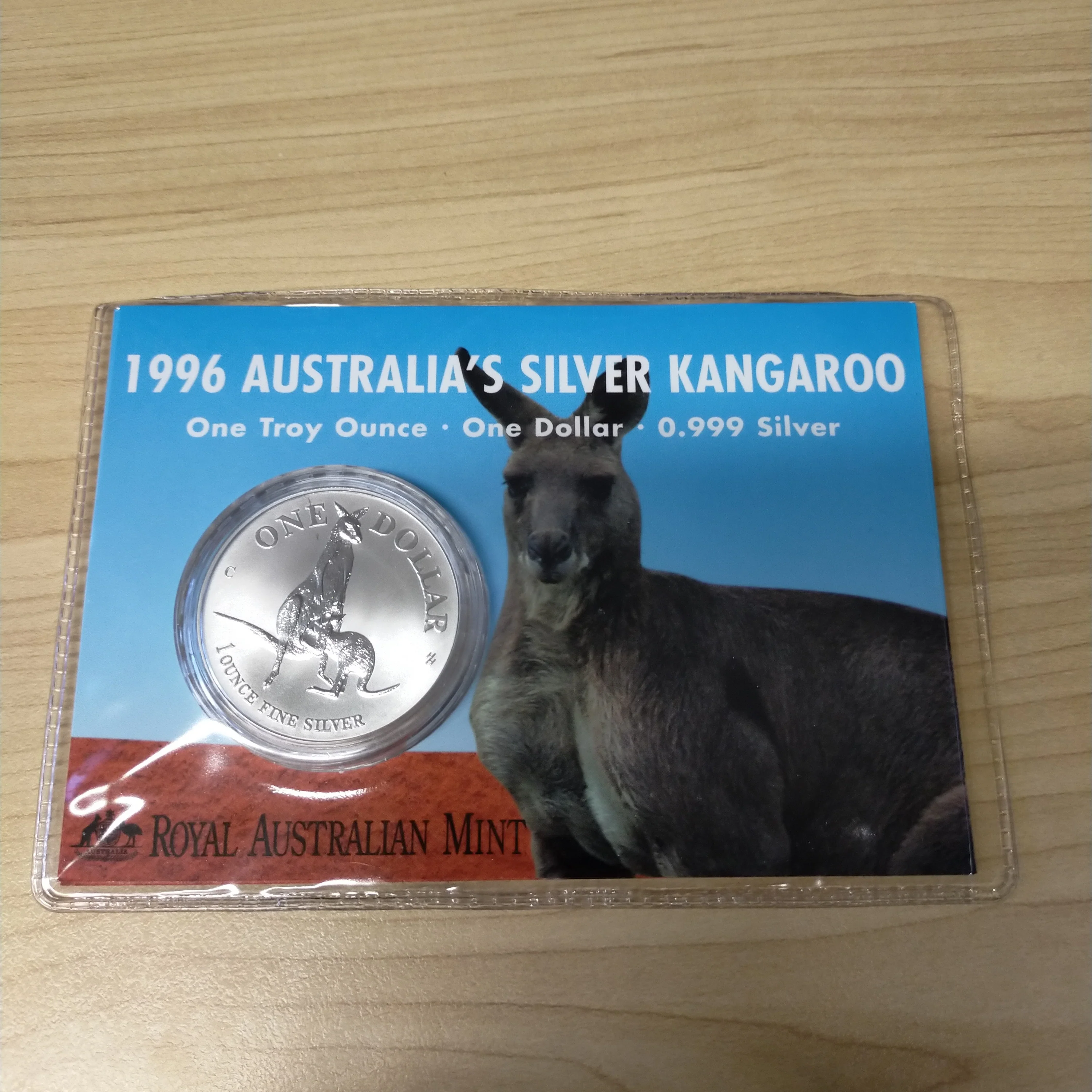 Australia 1996 Royal Australian Mint $1 Kangaroo 1 oz One Ounce Silver Coin