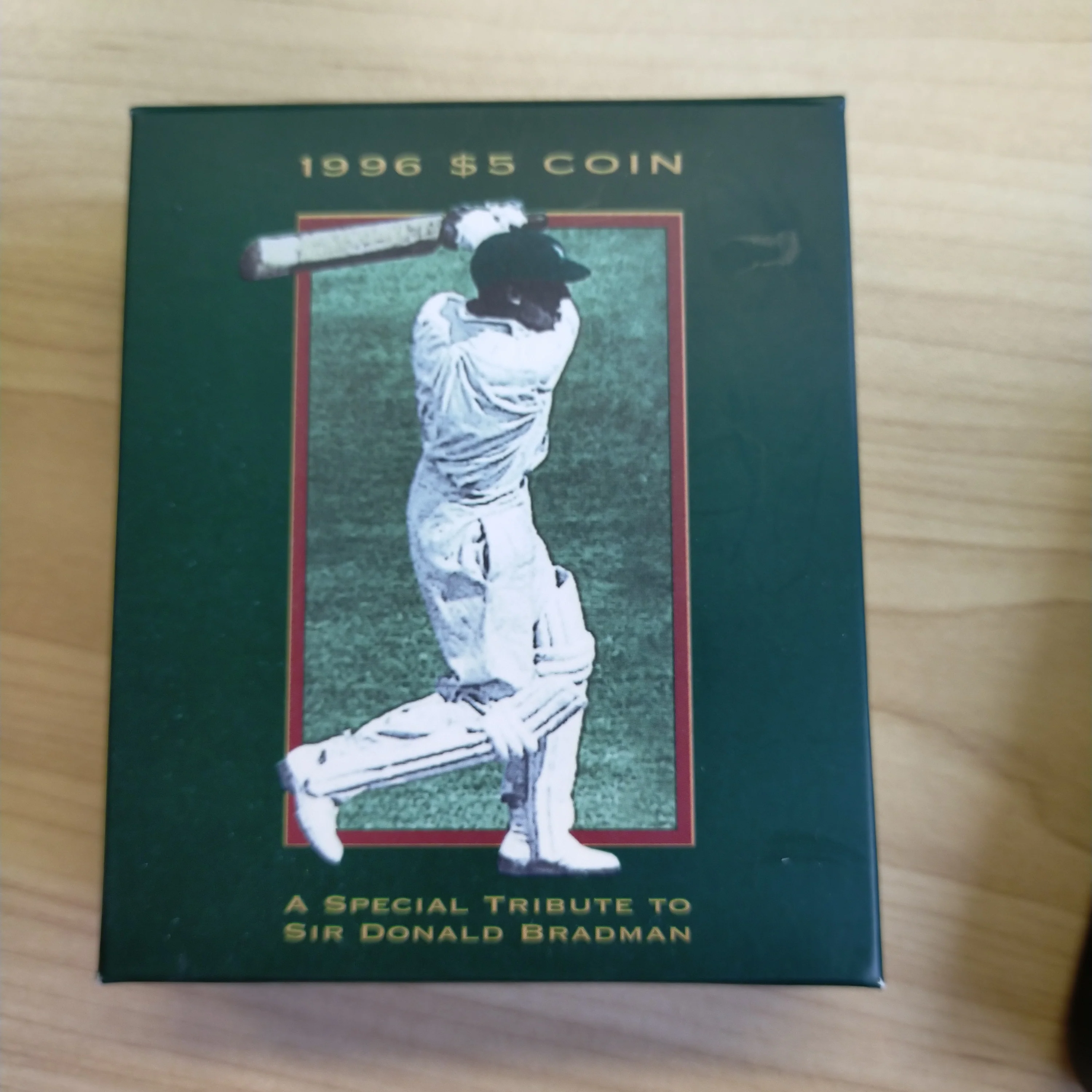 Australia 1996 Royal Australian Mint $5 Sir Donald Bradman cricket Aluminium Bronze Proof Coin - Image 6