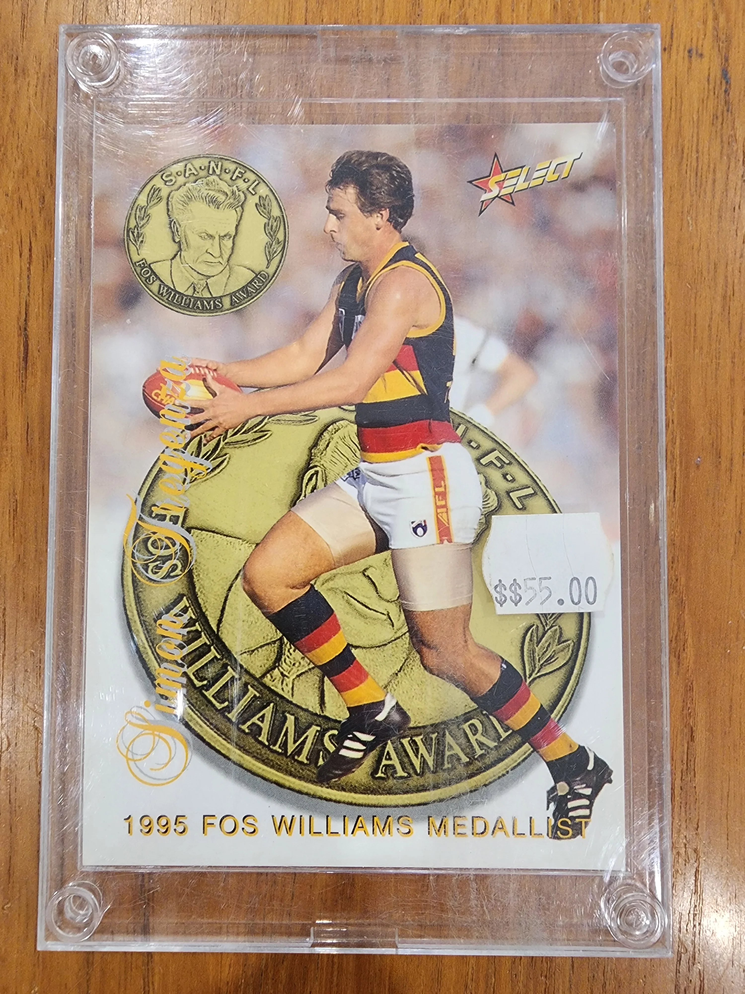 1996 Select AFL Series 1 SIMON TREGENZA Medal Card - Fos Williams Medallist MC5 22/200