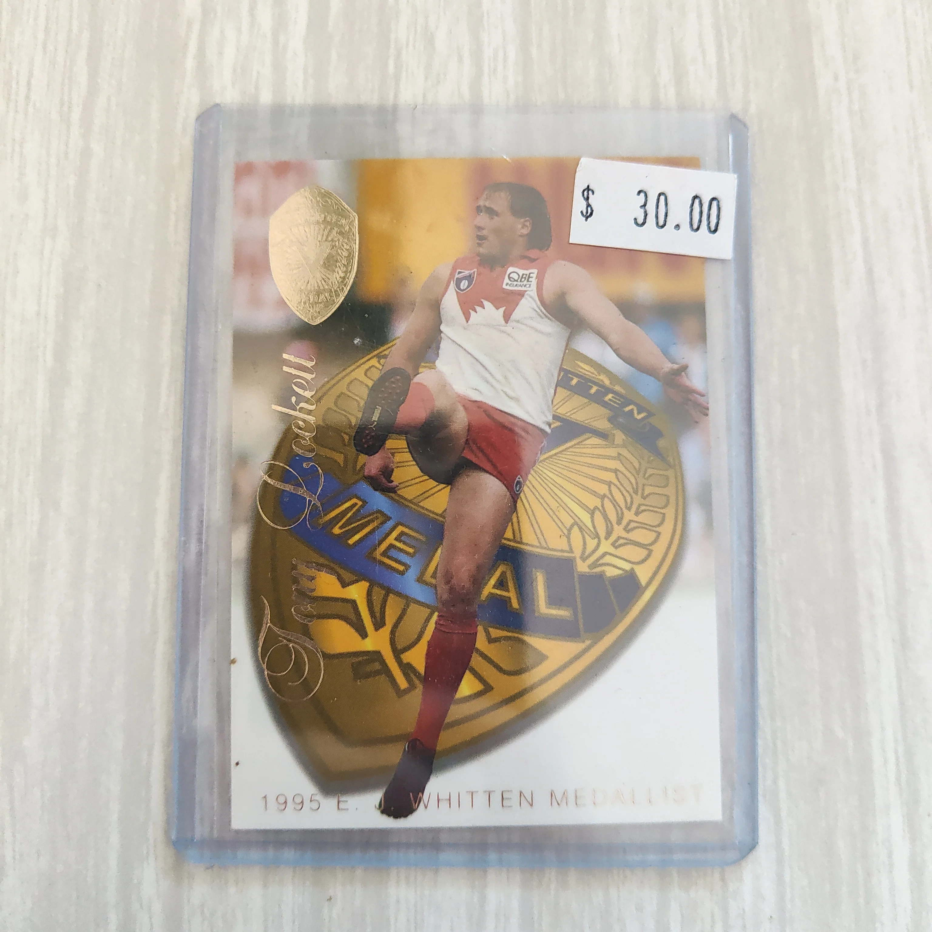 1996 Select Tony Lockett Sydney EJ Whitten Meddalist Football Card