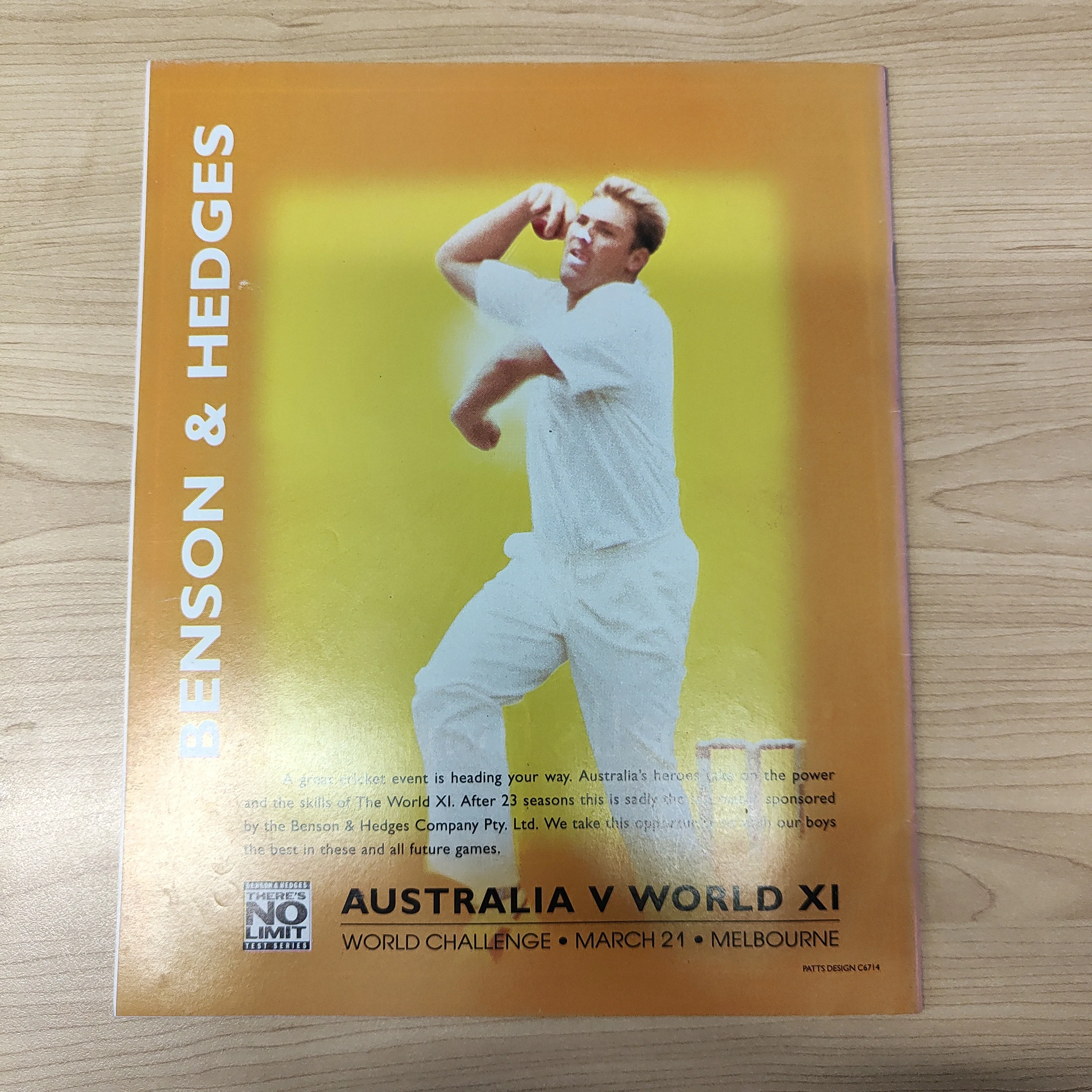 1996 Victorian Cricket Centenary Souvenir Program Australia v World XI - Image 3