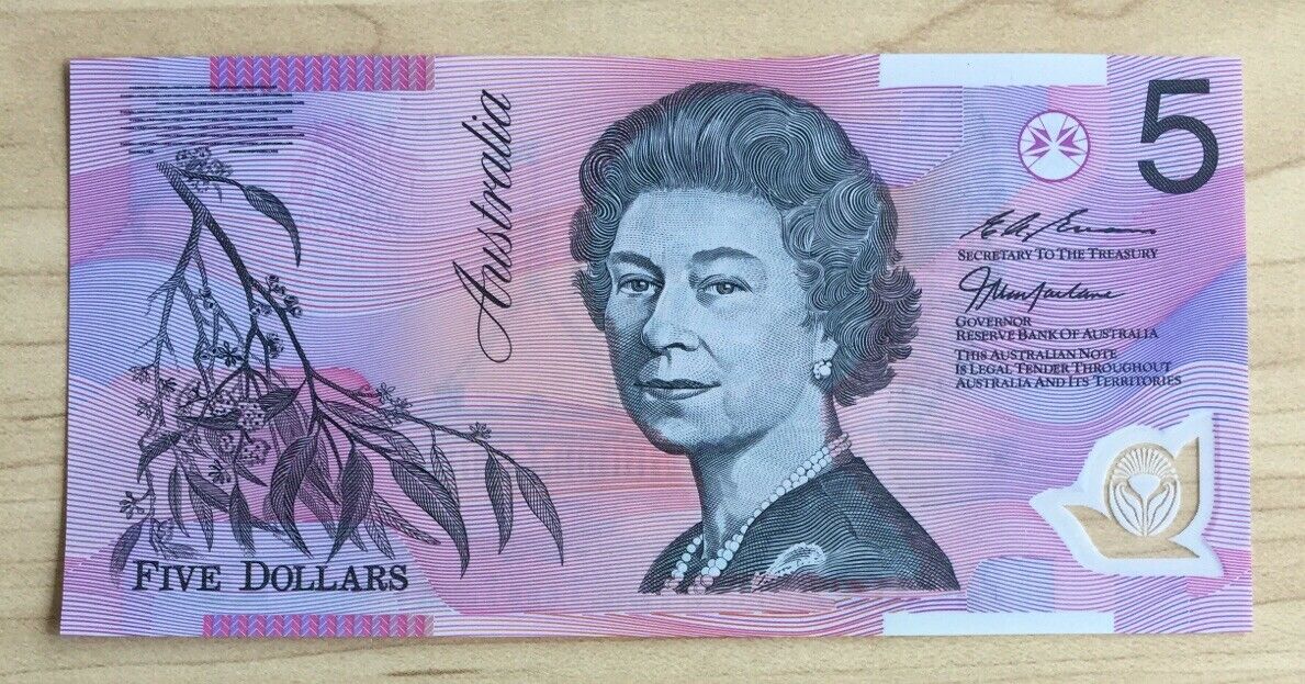 1997 R218bF Five Dollar $5 MacFarlane/Evans Uncirculated First Prefix BA97 - Image 2