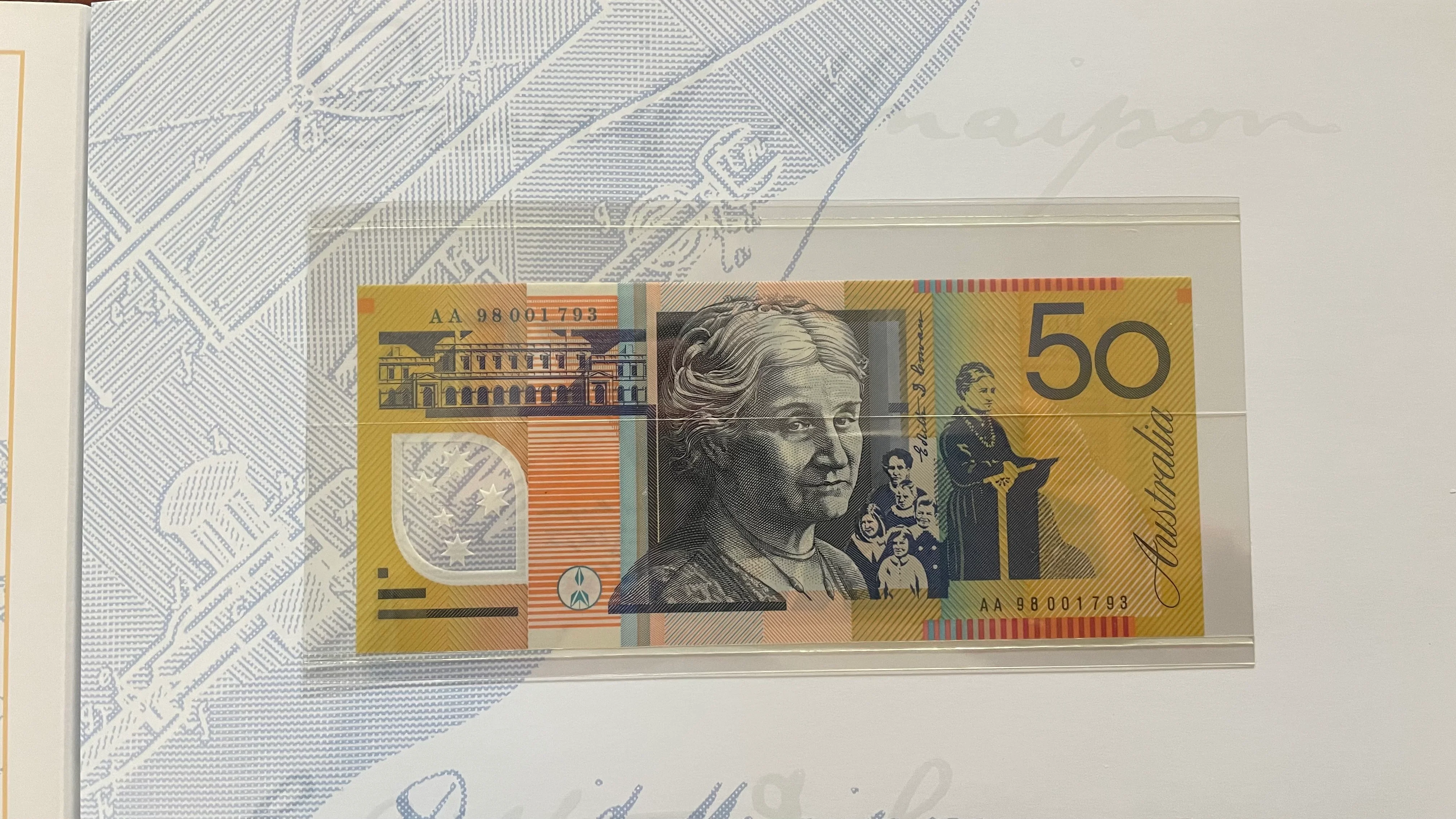 Australia 1998 $5, $10, $20, $50 & $100 Deluxe Banknote Folder, Matching Serial Numbers - Image 3