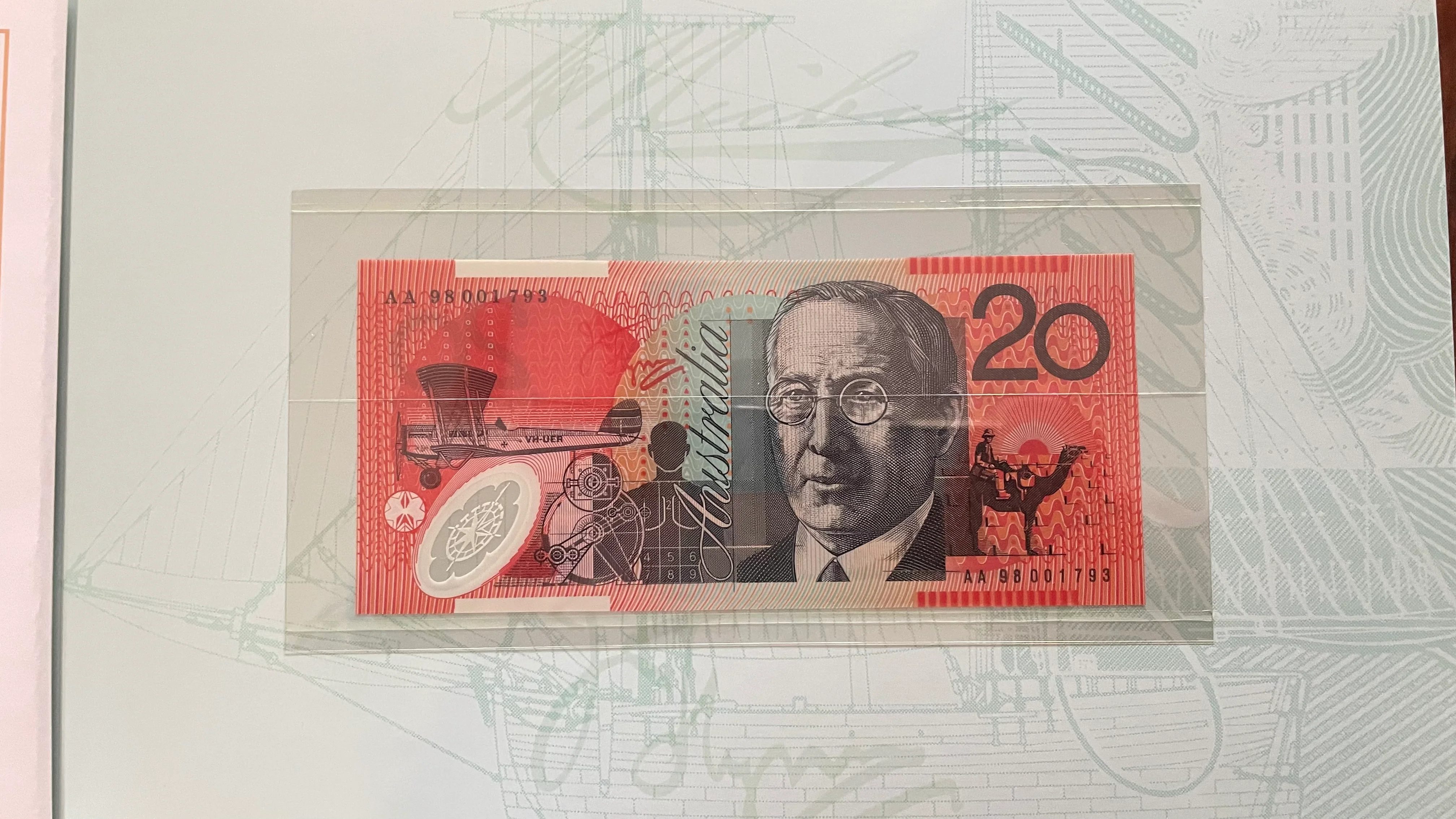 Australia 1998 $5, $10, $20, $50 & $100 Deluxe Banknote Folder, Matching Serial Numbers - Image 4