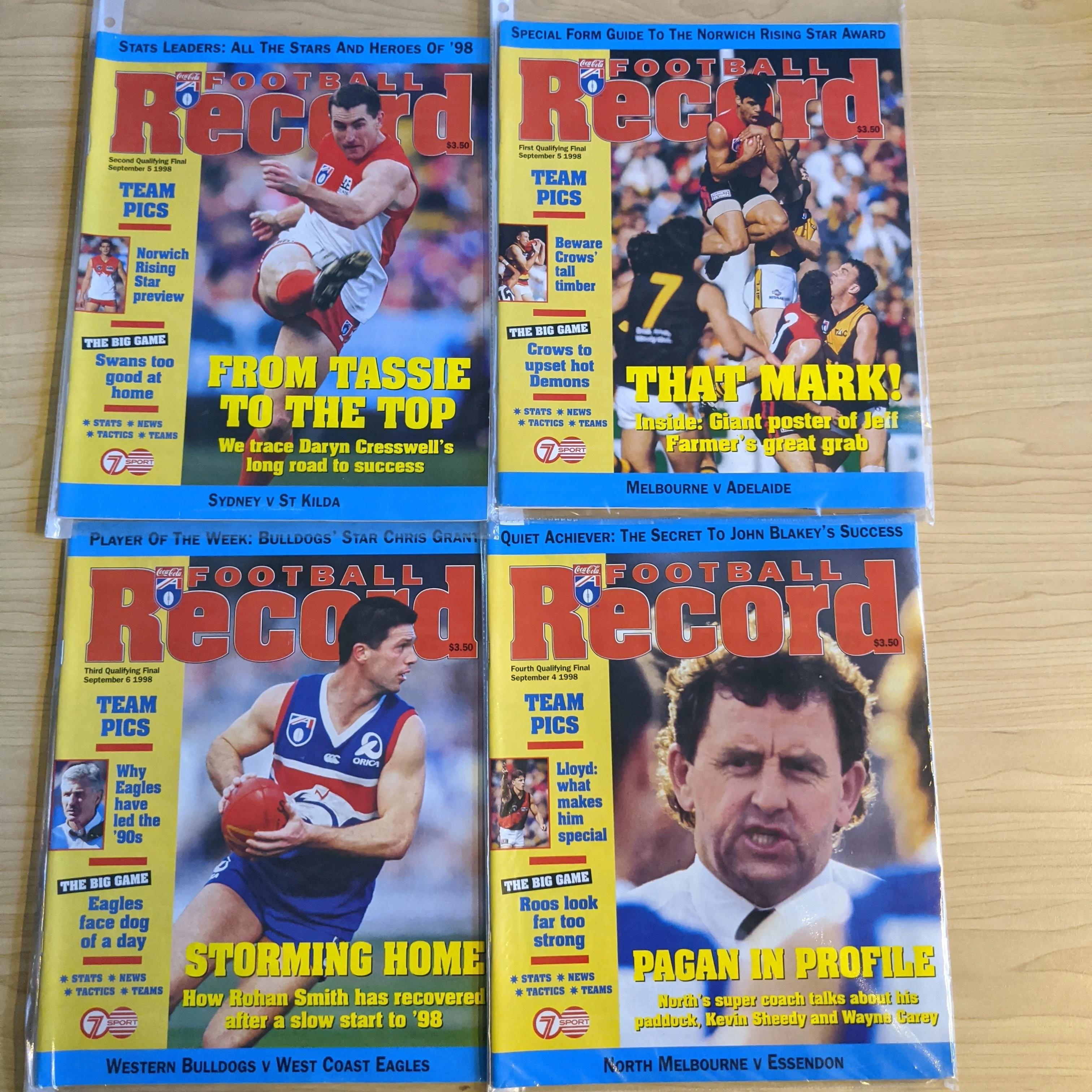 1998 AFL Finals Football Records set of 10. Premiers Adelaide - Image 2