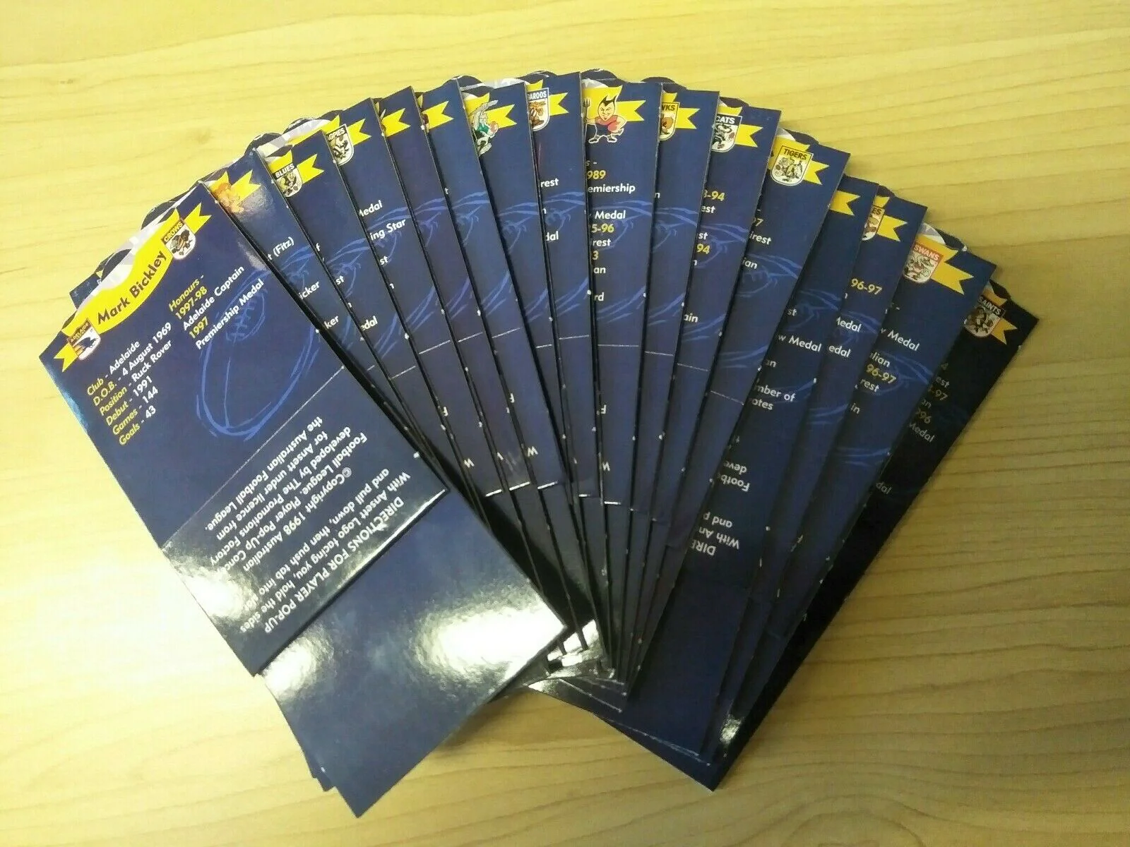 1998 Ansett Australia Cup Pop-up Cards x 16 - Image 2