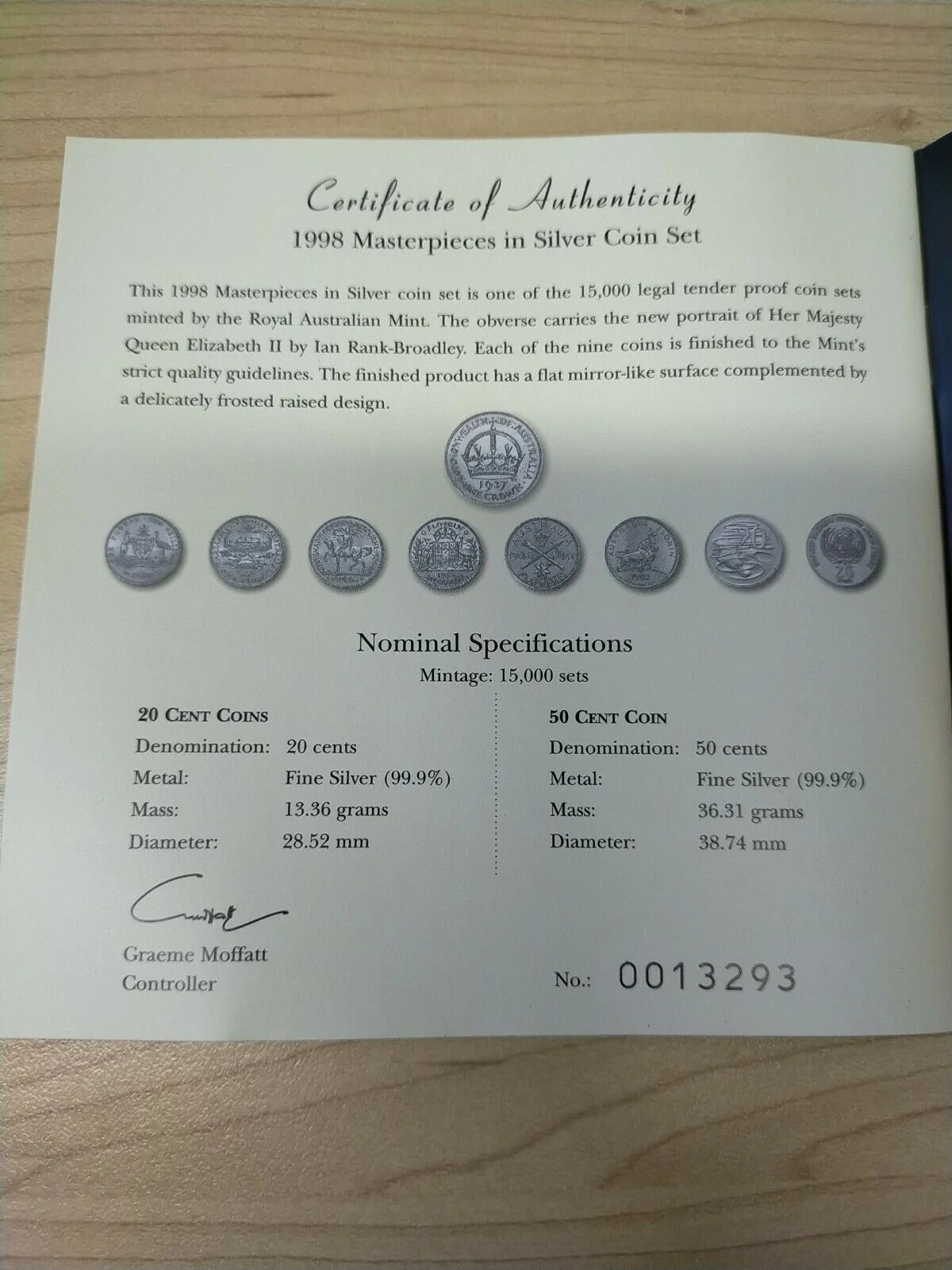 1998 Royal Australian Mint Masterpieces In Silver .999 Proof 9 Coin Set 20th Century Milestones - Image 3