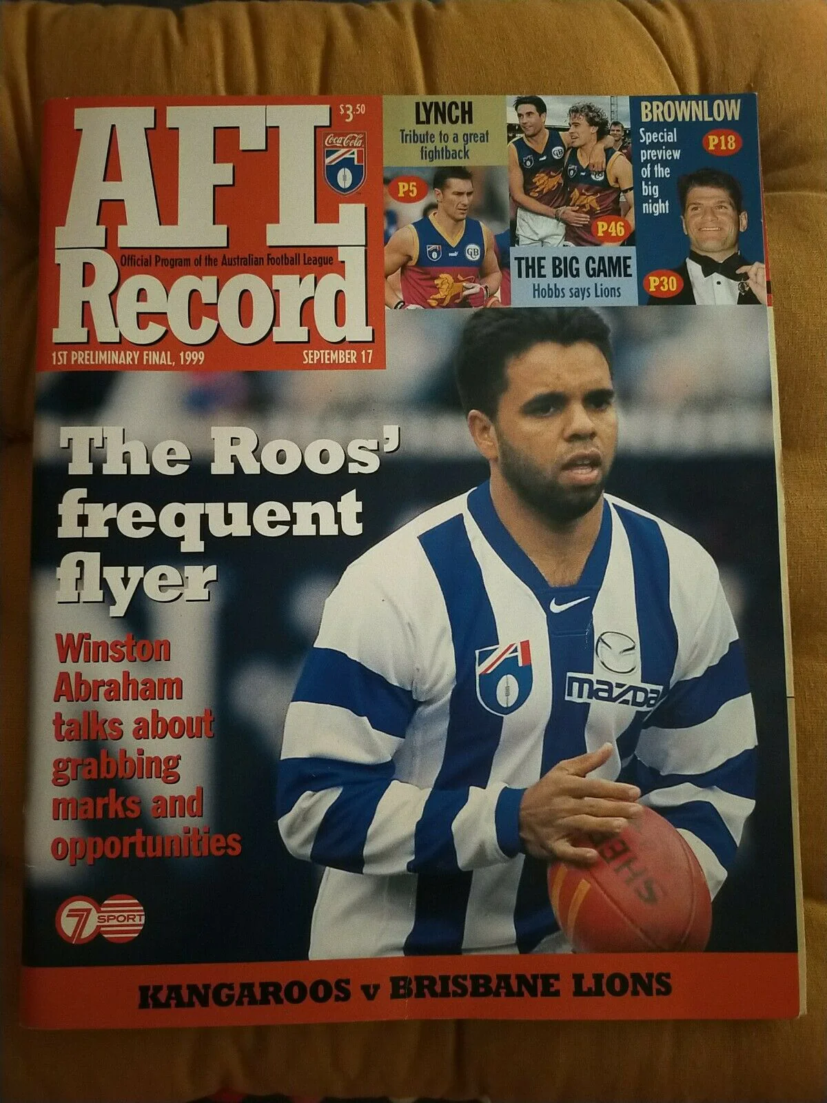 1999 1st Preliminary Final AFL Football Record North Melbourne v Brisbane
