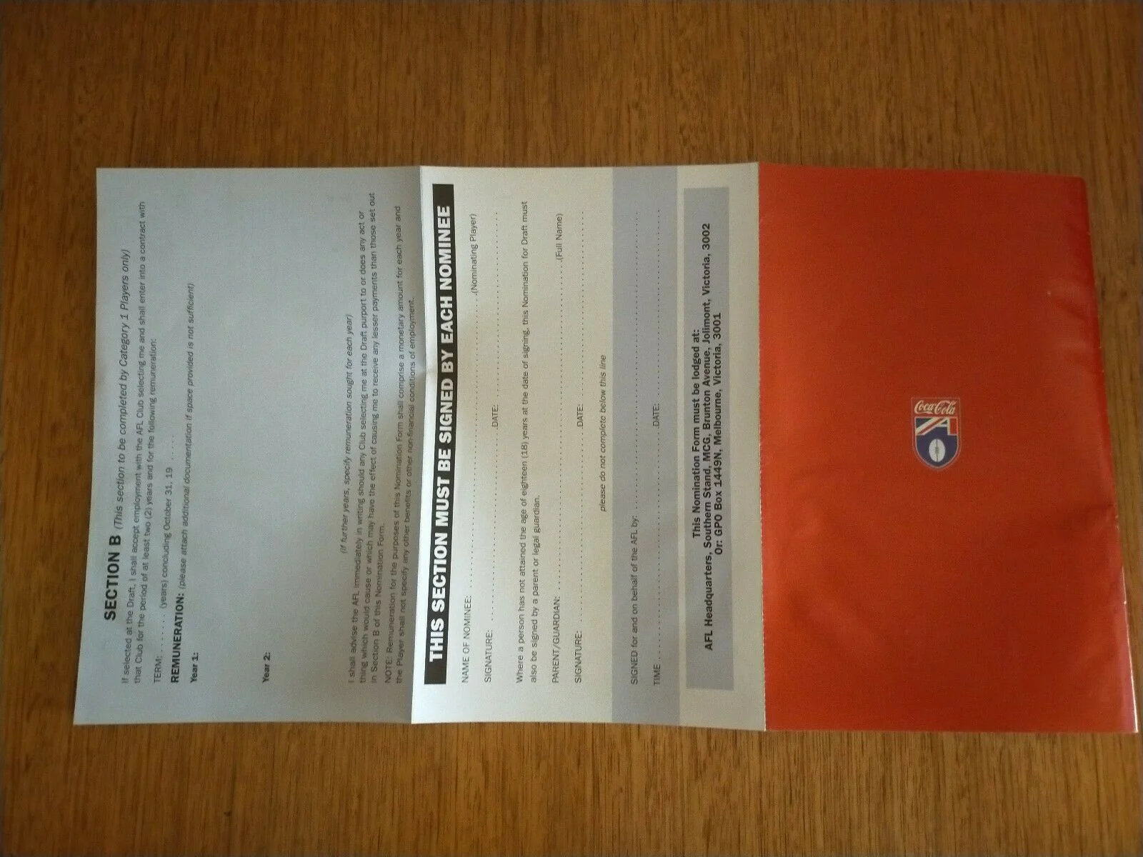 1999 AFL National Draft Football Record Pre-Season Draft, Rookie Selection - Image 3