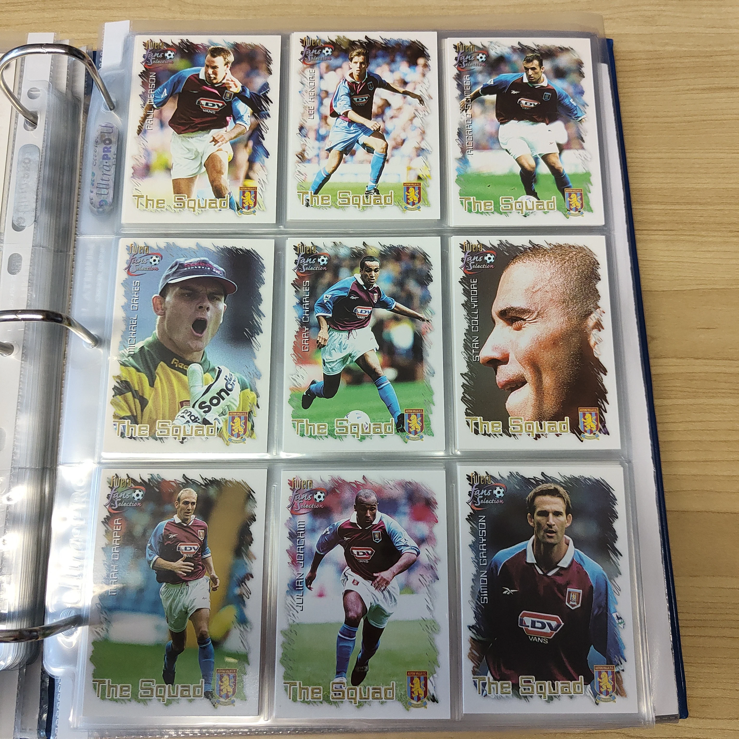 1999 Futera Fans Selection Aston Villa Team Set of Soccer Cards - Image 2