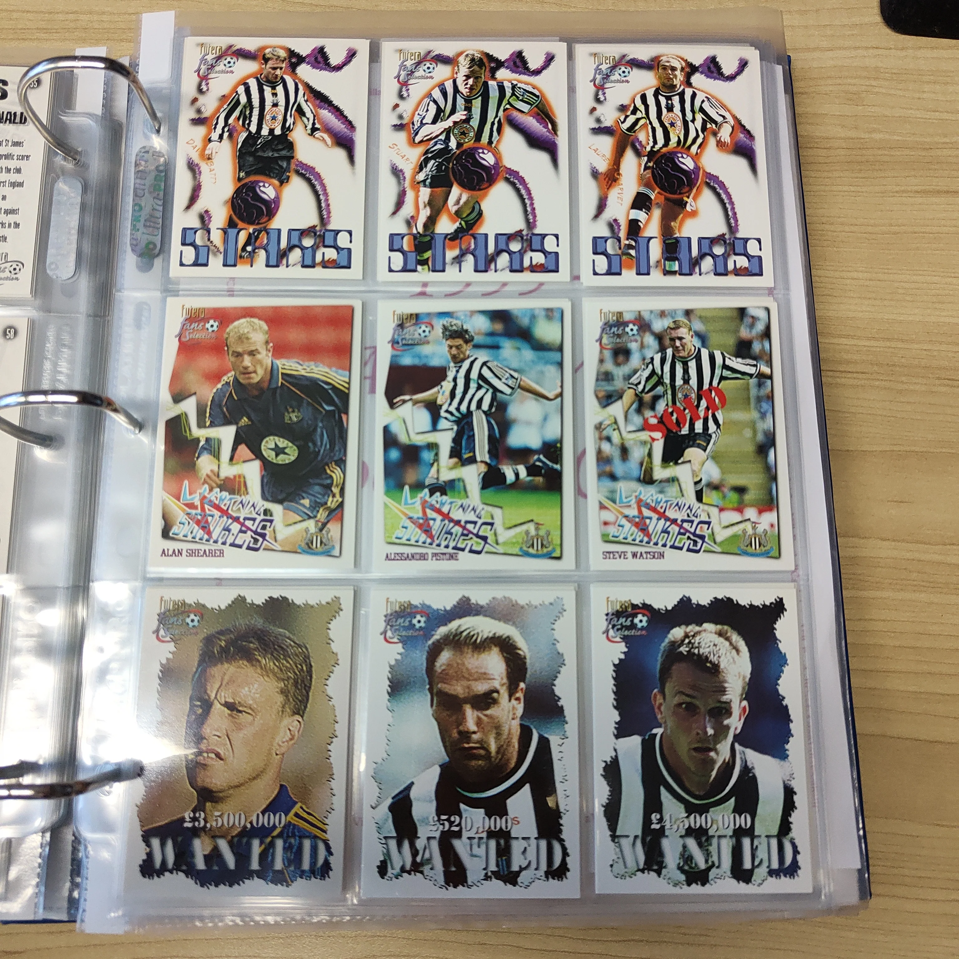 1999 Futera Fans Selection Newcastle United Team Set of Soccer Cards - Image 5