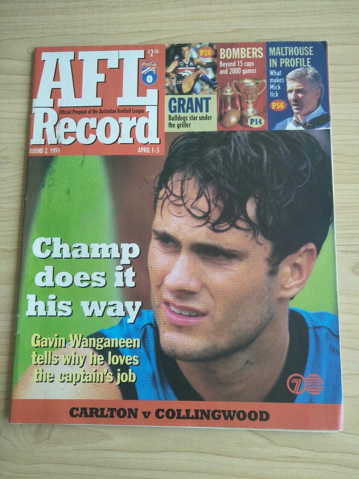 1999 Round 2 AFL Football Record Carlton v Collingwood