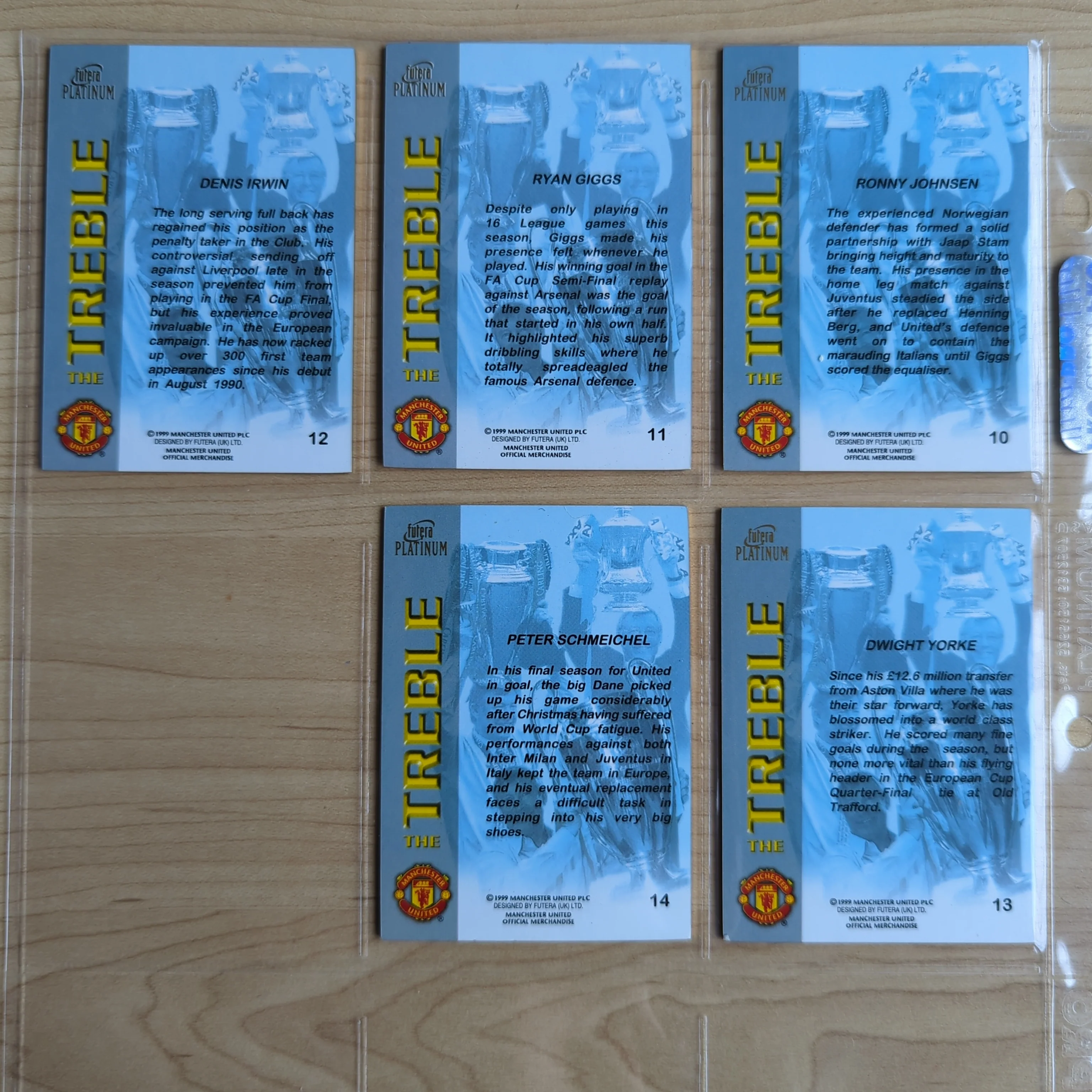 1999 Soccer Football Futera The Treble Manchester United Card Set - Image 4