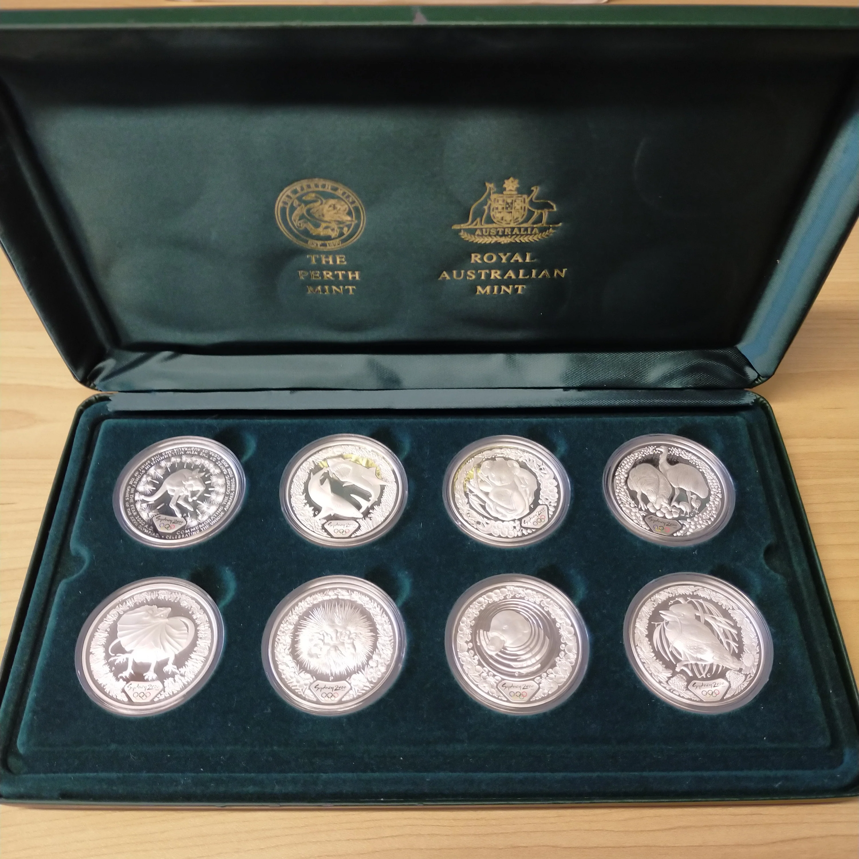 Australia 2000 Royal Australian Mint Perth Mint $5 Sydney Olympics The Flora and Fauna Set Silver Proof 8 Coin Set - Image 2