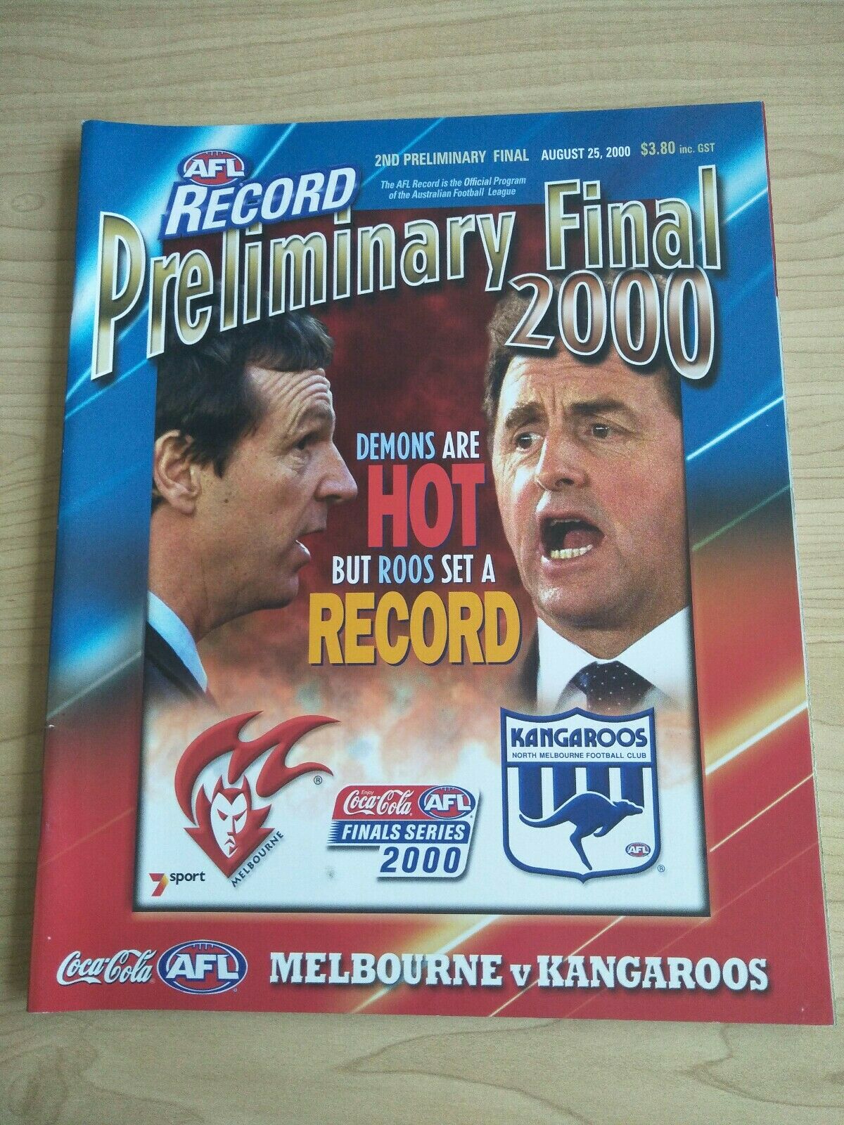 2000 Second Preliminary Final AFL Football Record Melbourne v North Melbourne
