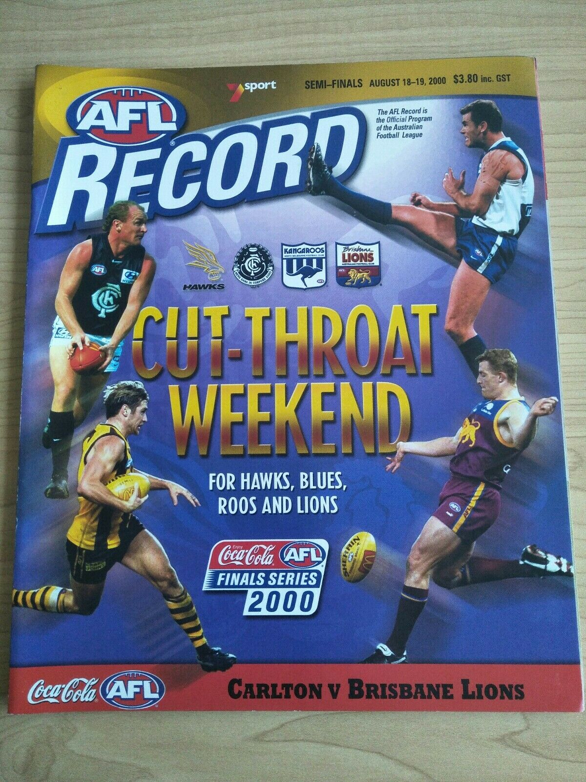 2000 Second Semi AFL Football Record Carlton v Brisbane