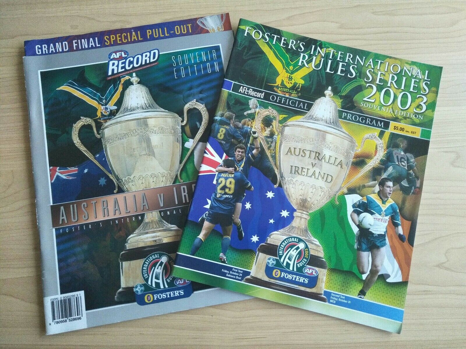 2001, 2003 Foster's International Rules Record Lot Of 2