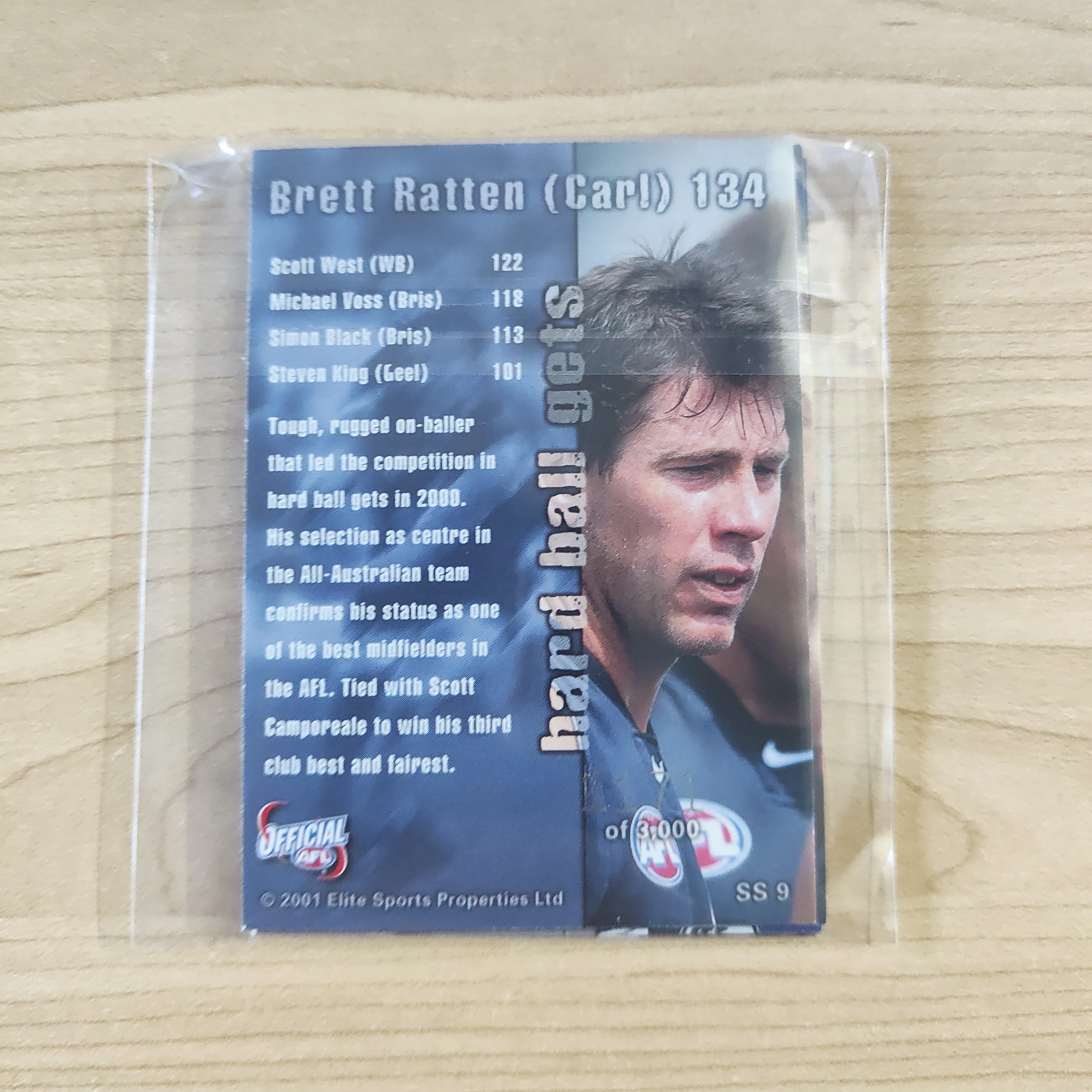 2001 AFL Heroes Stats Stars 2000 Set of 9 Limited Edition Cards - Image 2