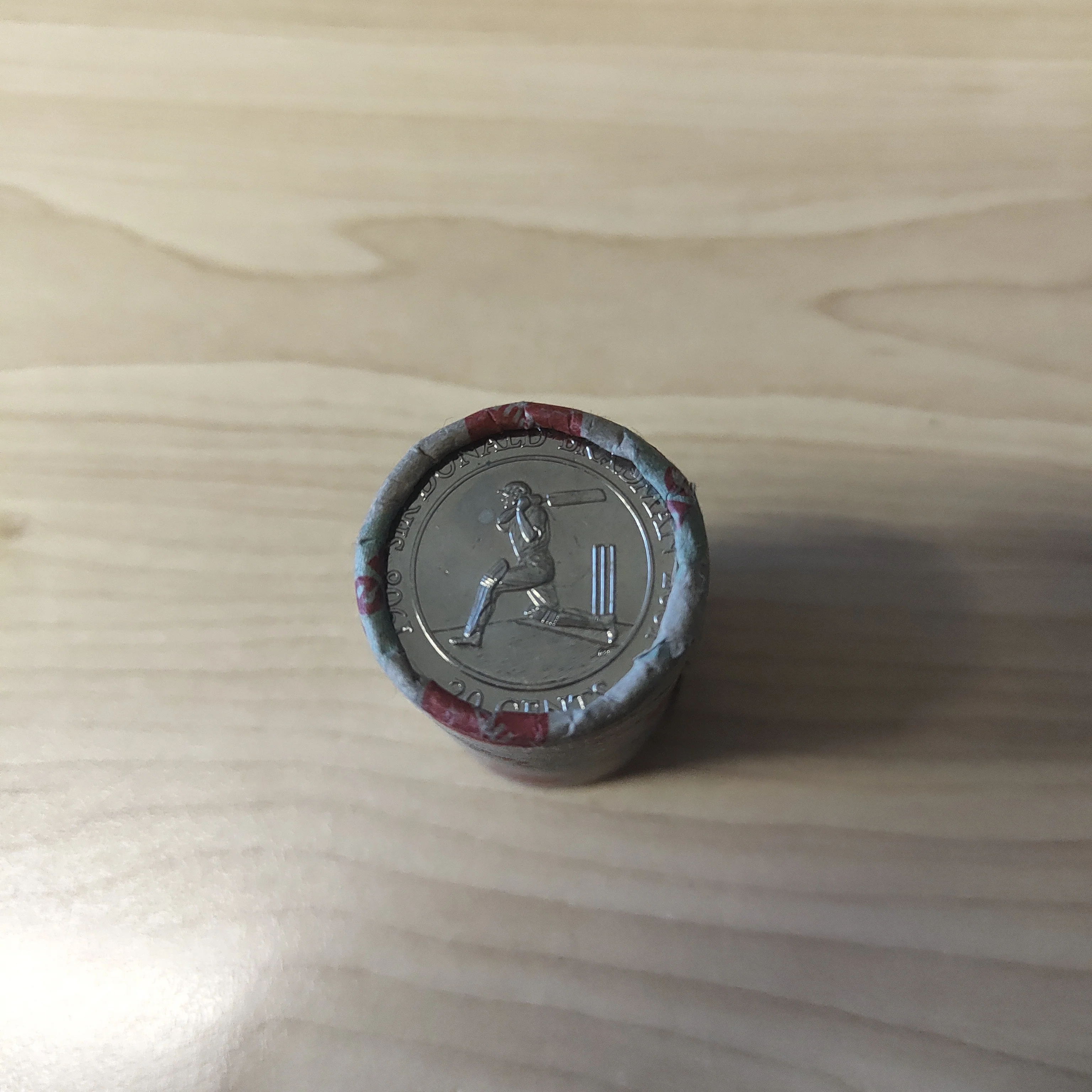 Australia 2001 20c Sir Donald Bradman Cricket coin in Mayne Logistics Armaguard Roll - Image 3