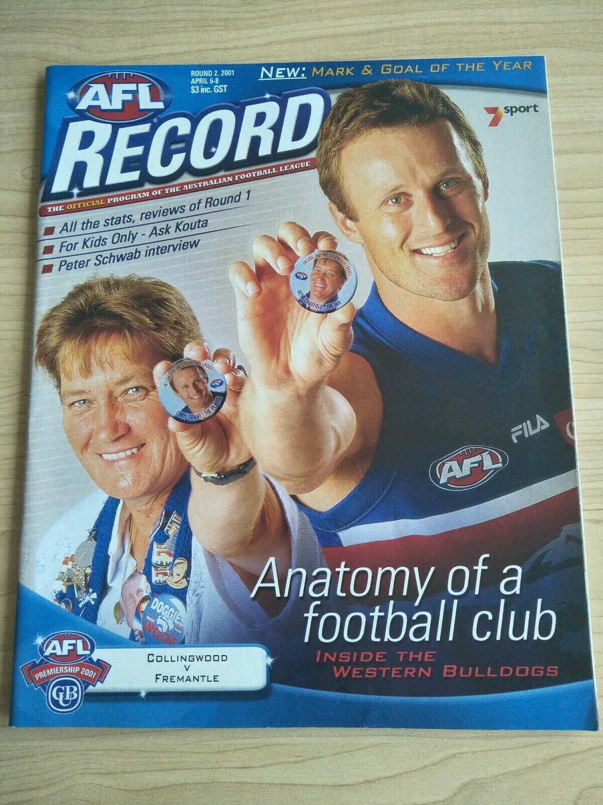 2001 April 6-8 Round 2 AFL Football Record Collingwood v Fremantle