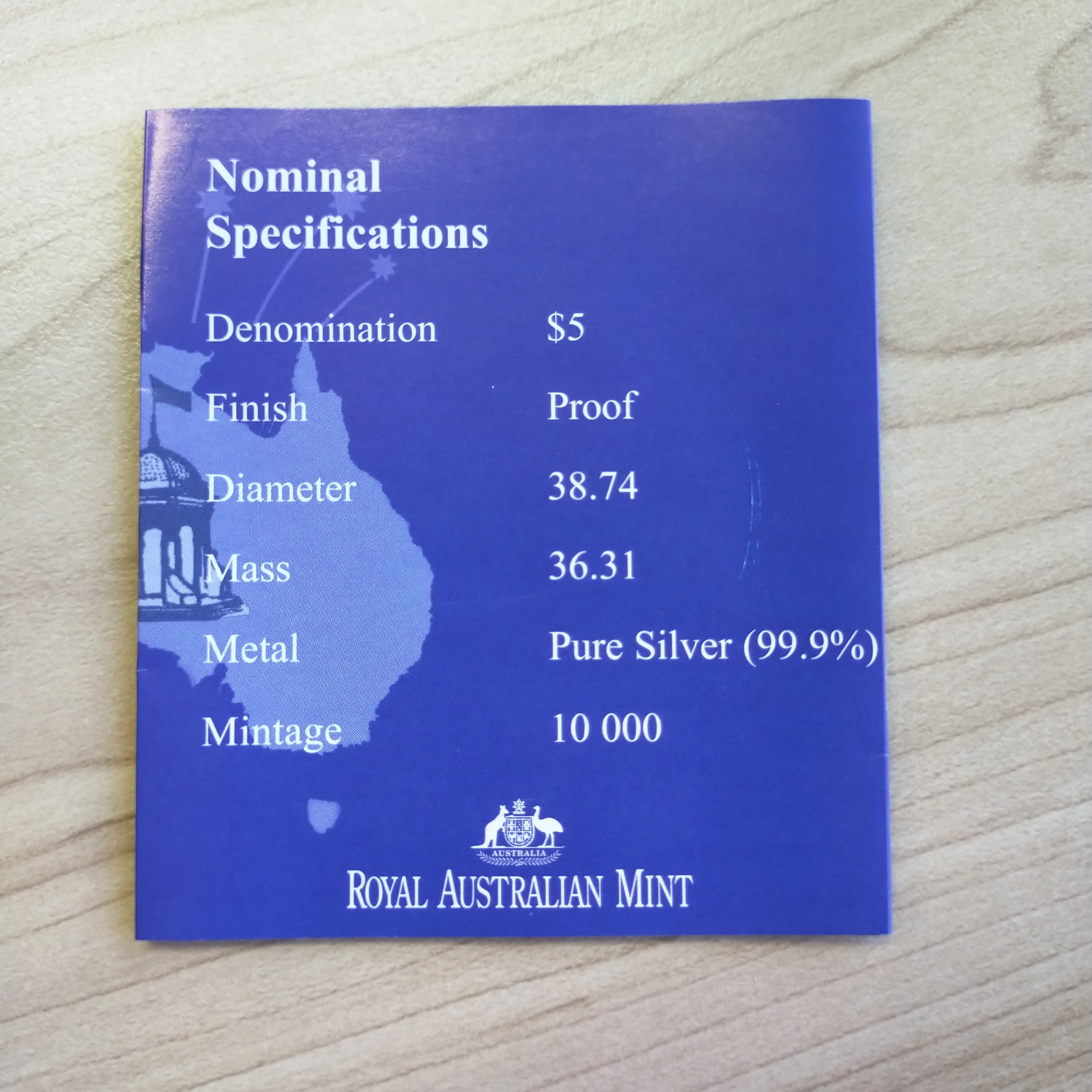 2001 Royal Australian Mint $5 Centenary Of Federation Finale Coin 1oz .999 Proof Silver Coin - Image 5