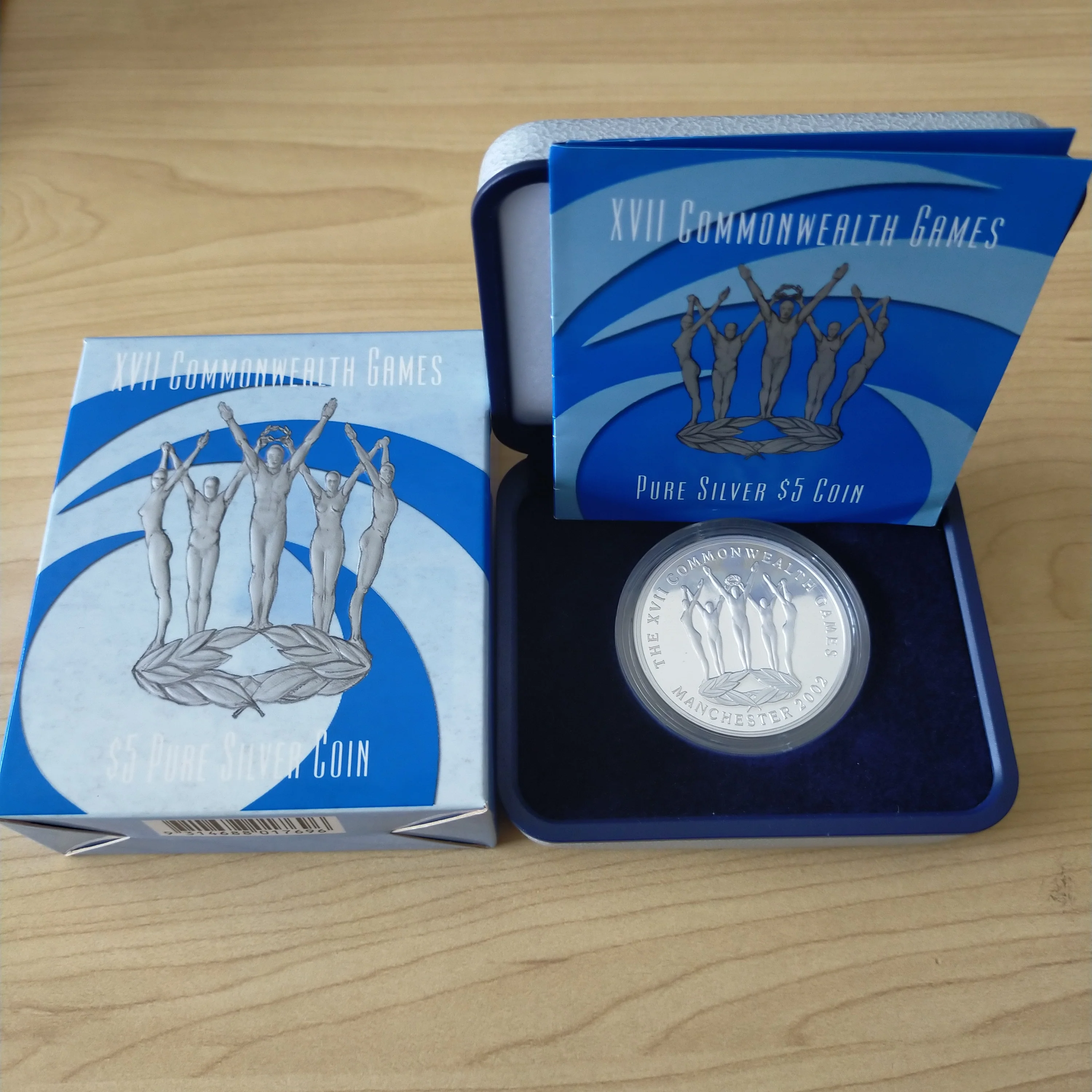 Australia 2002 Royal Australian Mint $5 XVII Commonwealth Games Manchester 1oz .999 Proof Silver Coin