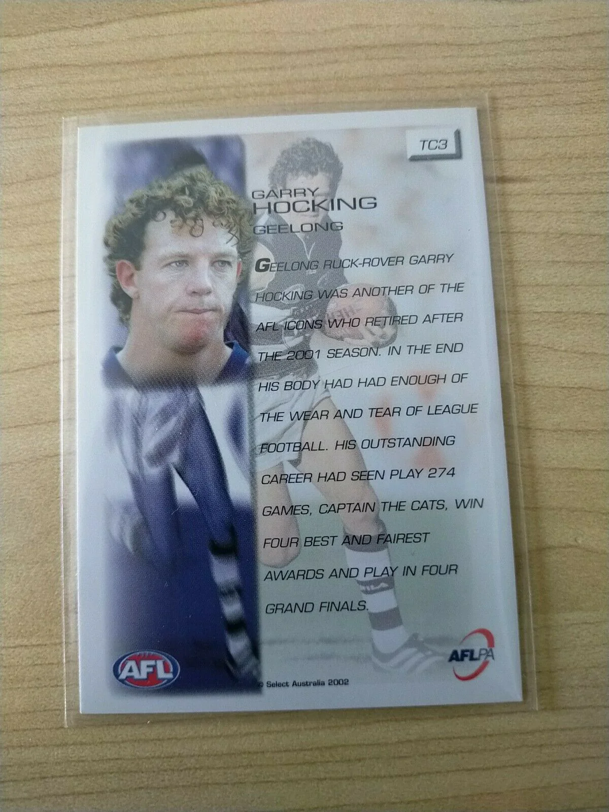 2002 Select Exclusive Gold Tribute Card Garry Hocking Geelong TC3 - Image 2