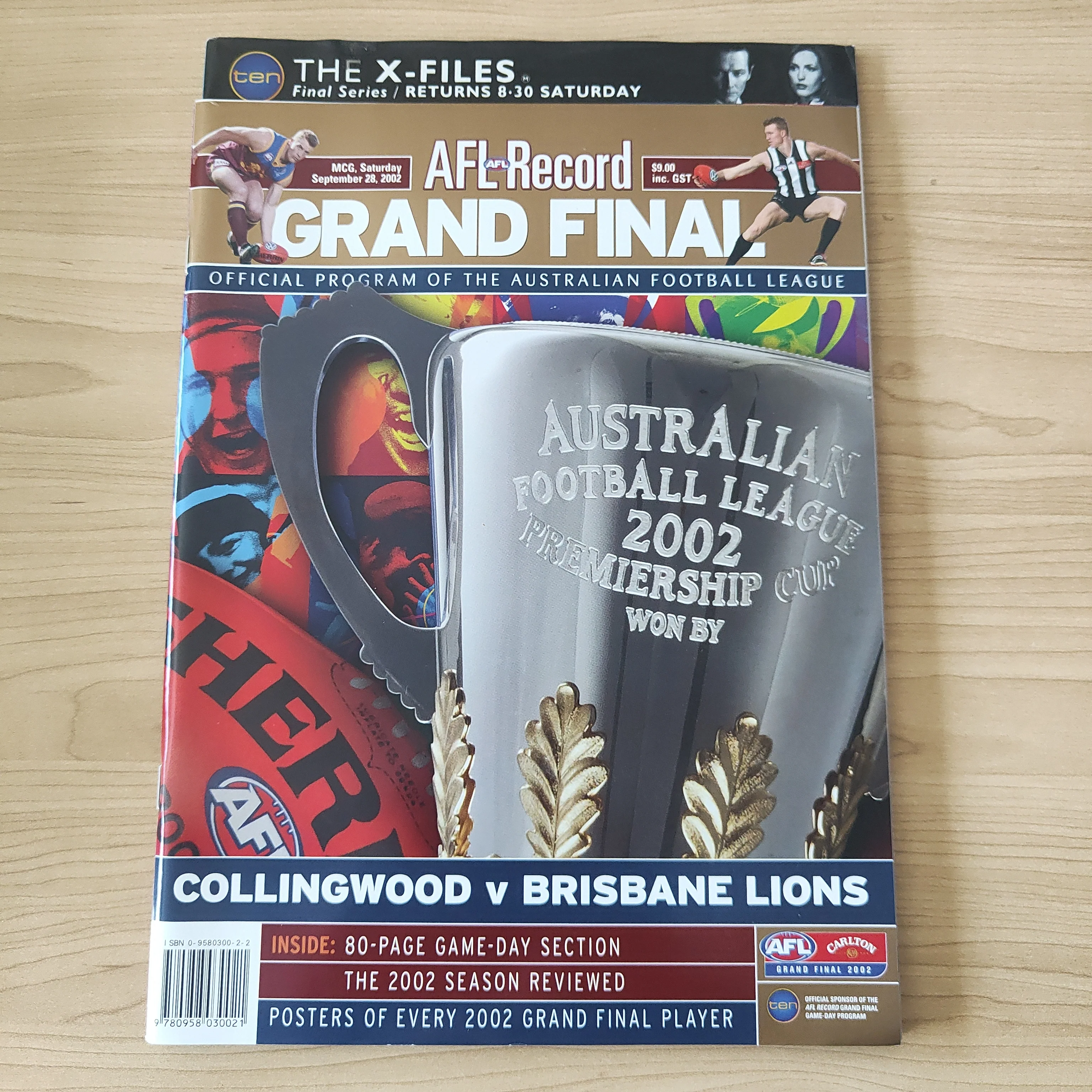 2002 Sept 28 AFL Grand Final Football Record Collingwood v Brisbane