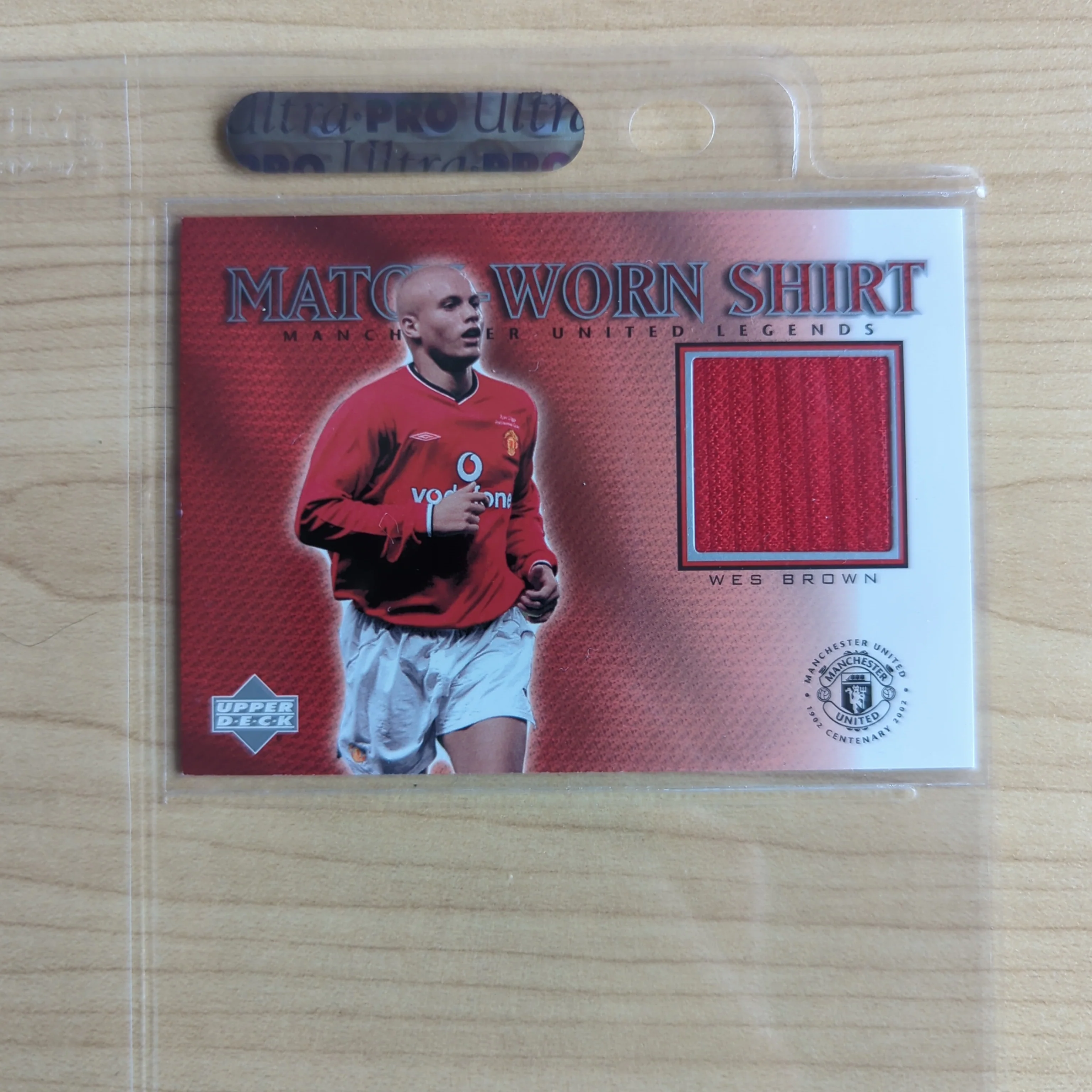 2002 Upper Deck Soccer Football Matchworn Shirt Manchester United - Image 3