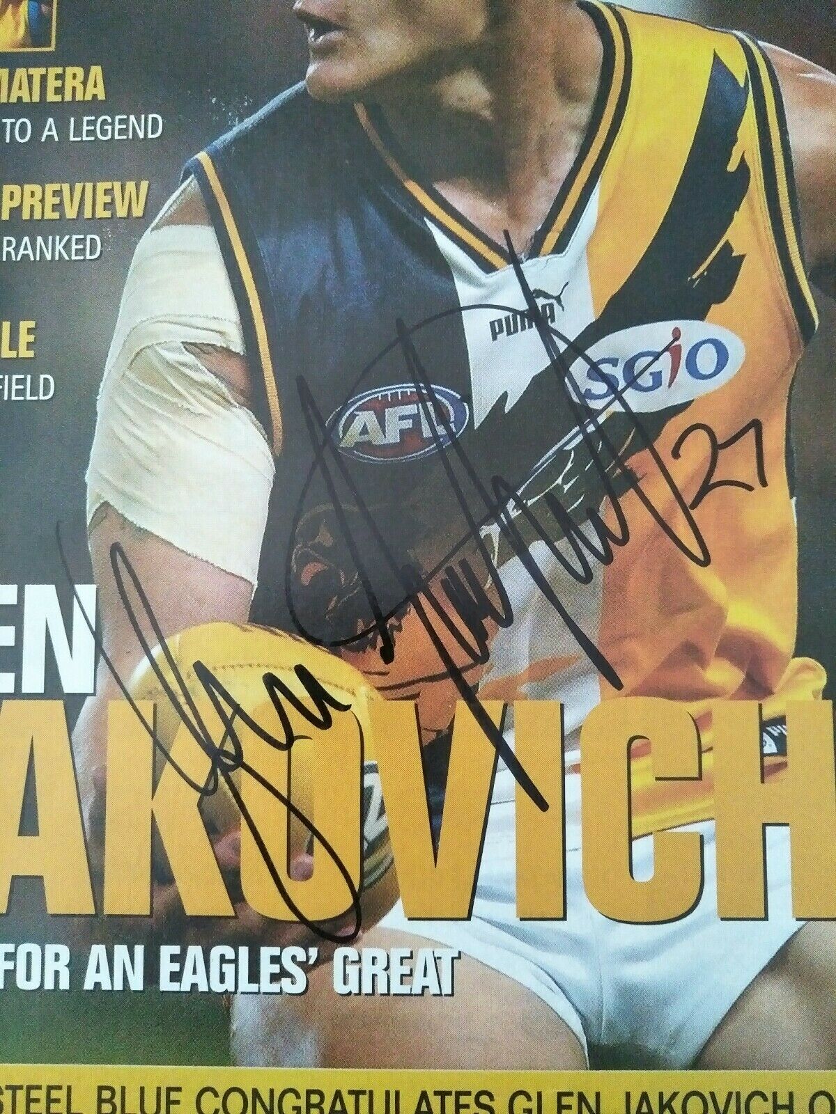 2003 AFL Football Record West Coast v Port Adelaide SIGNED BY GLEN JAKOVICH - Image 4