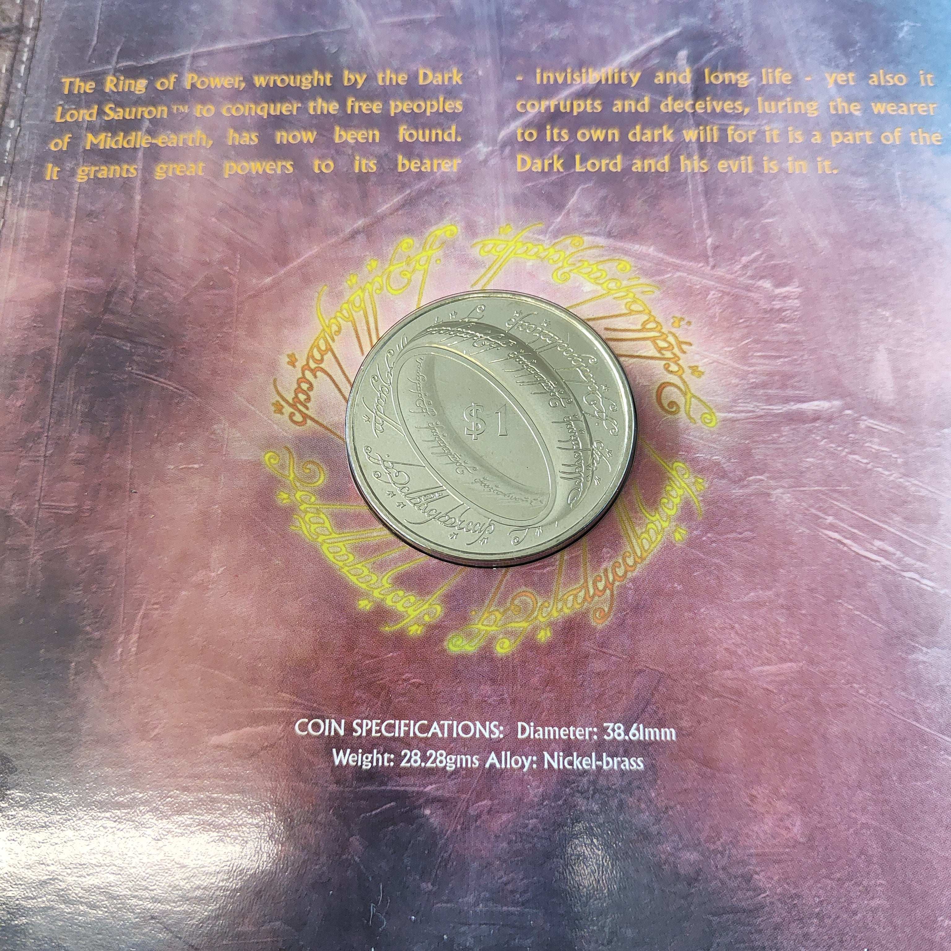 New Zealand 2003 Lord of the Rings The Ring of Power Coin in Folder - Image 4