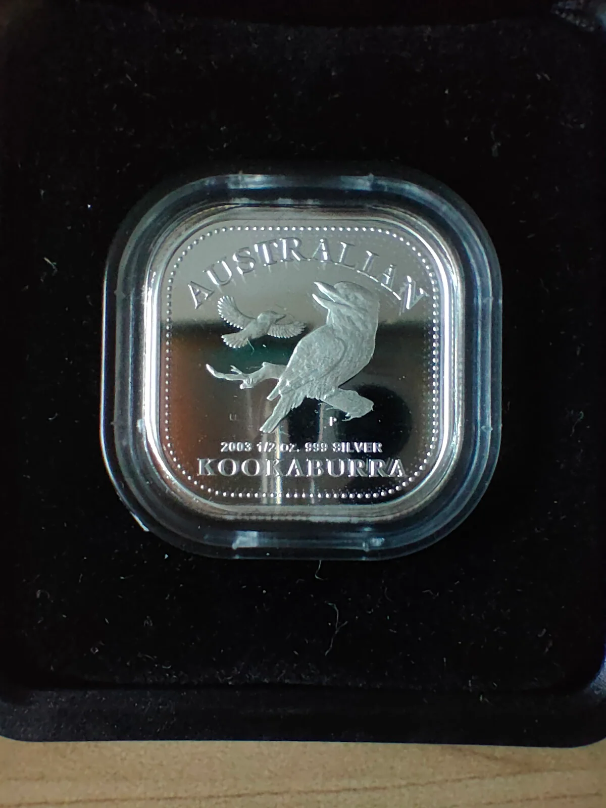 Australia 2003 Perth Mint 50c The Australian Kookaburra 1/2oz 999 Square Silver Proof Coin - Image 2