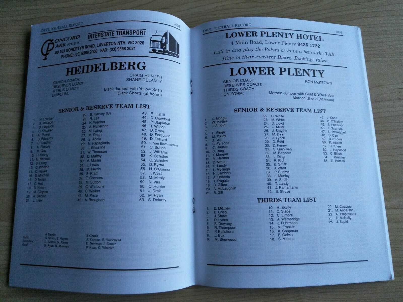 2004 3 July Diamond Valley Football League Football Record Vol. 48, No. 12 - Image 2