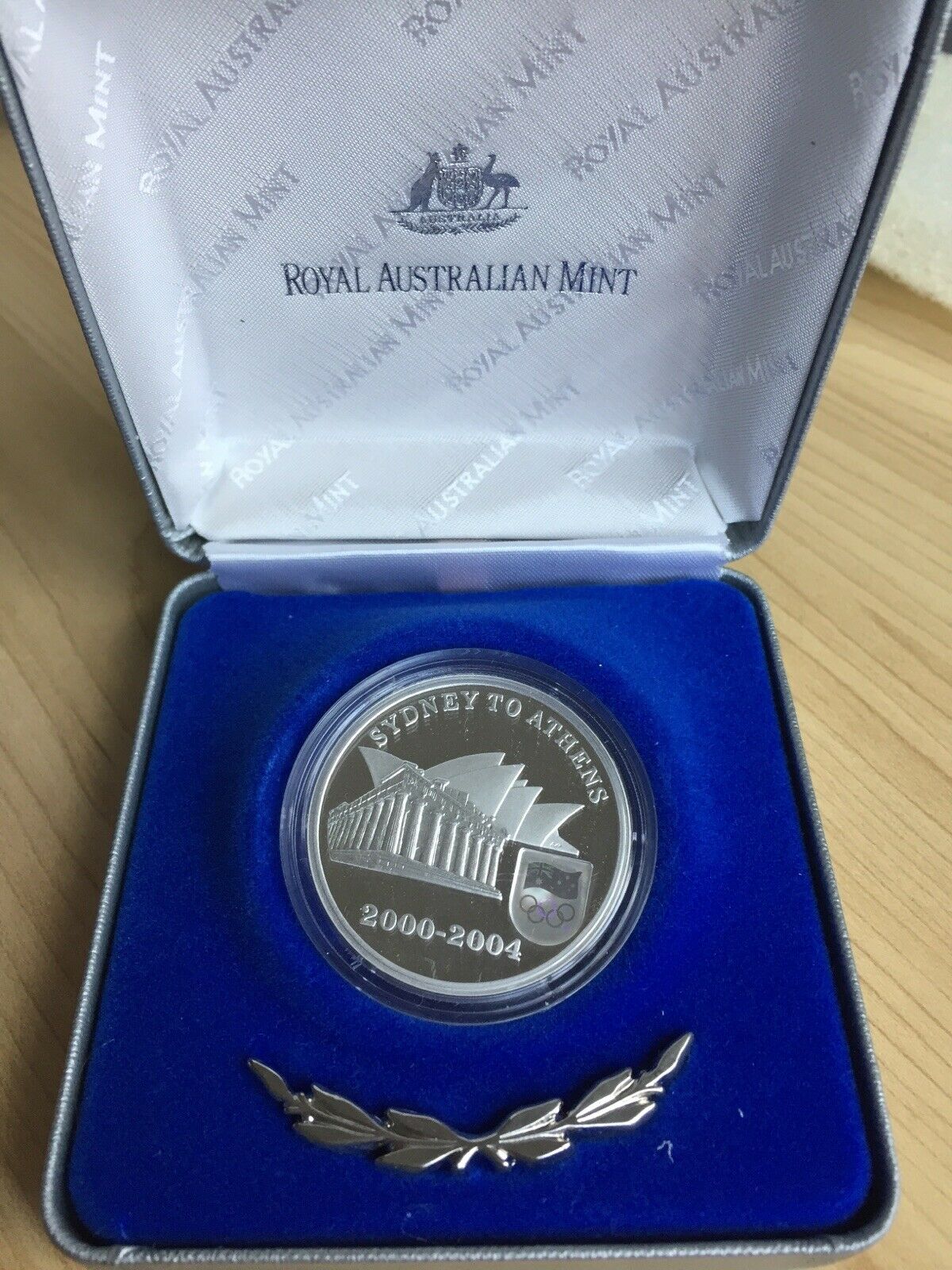 2004 Australian Mint $5  Ounce Silver “Sydney To Athens Olympic Games” Proof. - Image 2