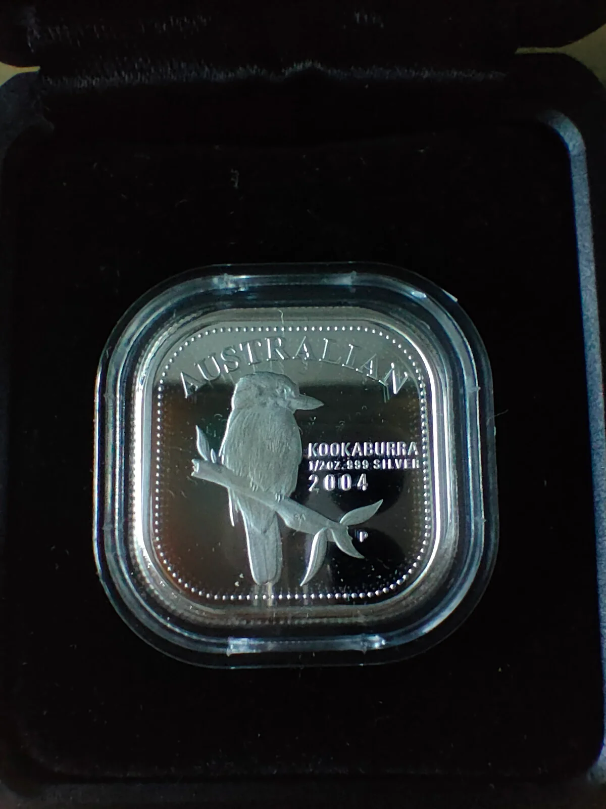Australia 2004 Perth Mint 50c The Australian Kookaburra 1/2oz 999 Square Silver Proof Coin - Image 2