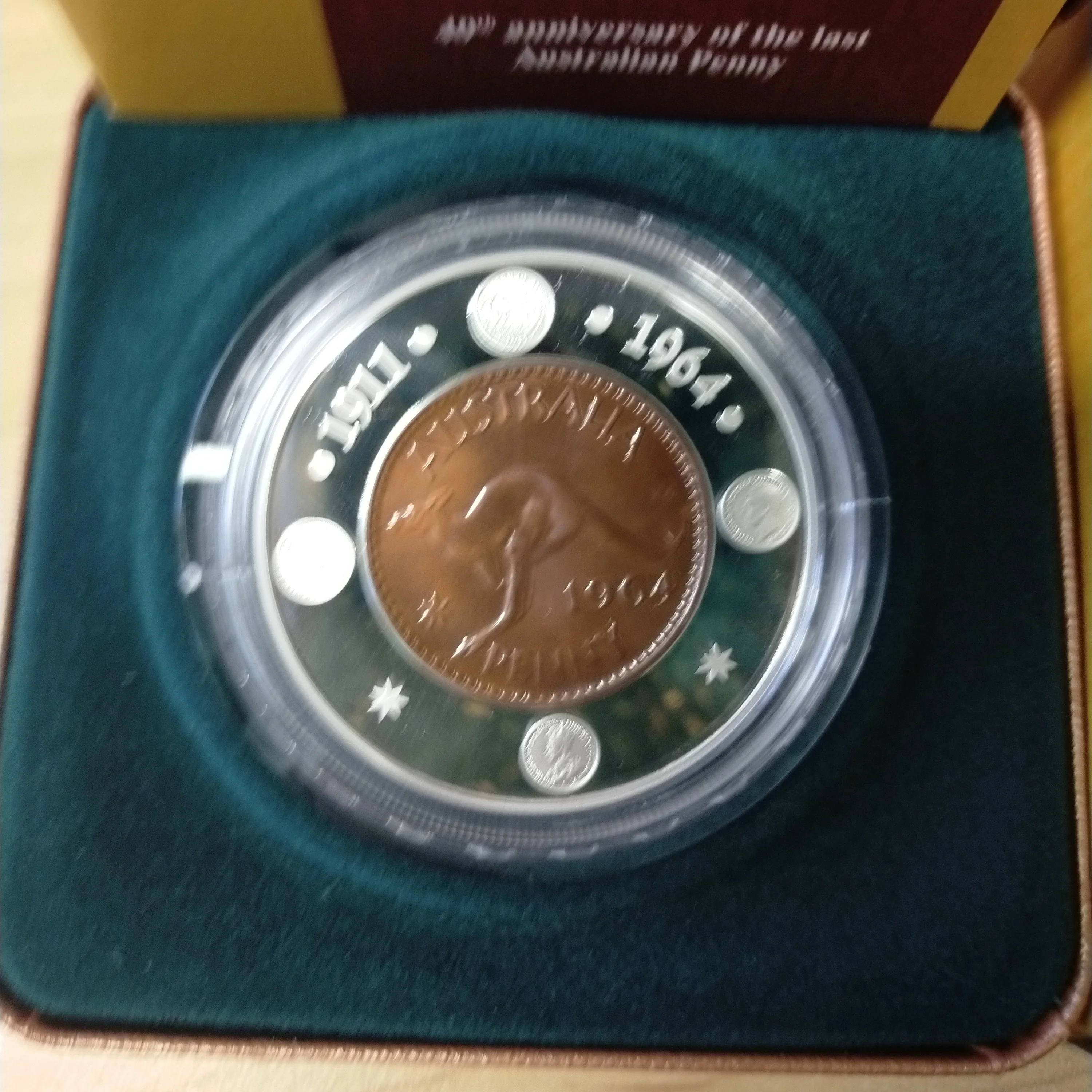 Australia 2004 Royal Australian Mint $1 1964 Penny .999 Silver Proof Coin - Image 2