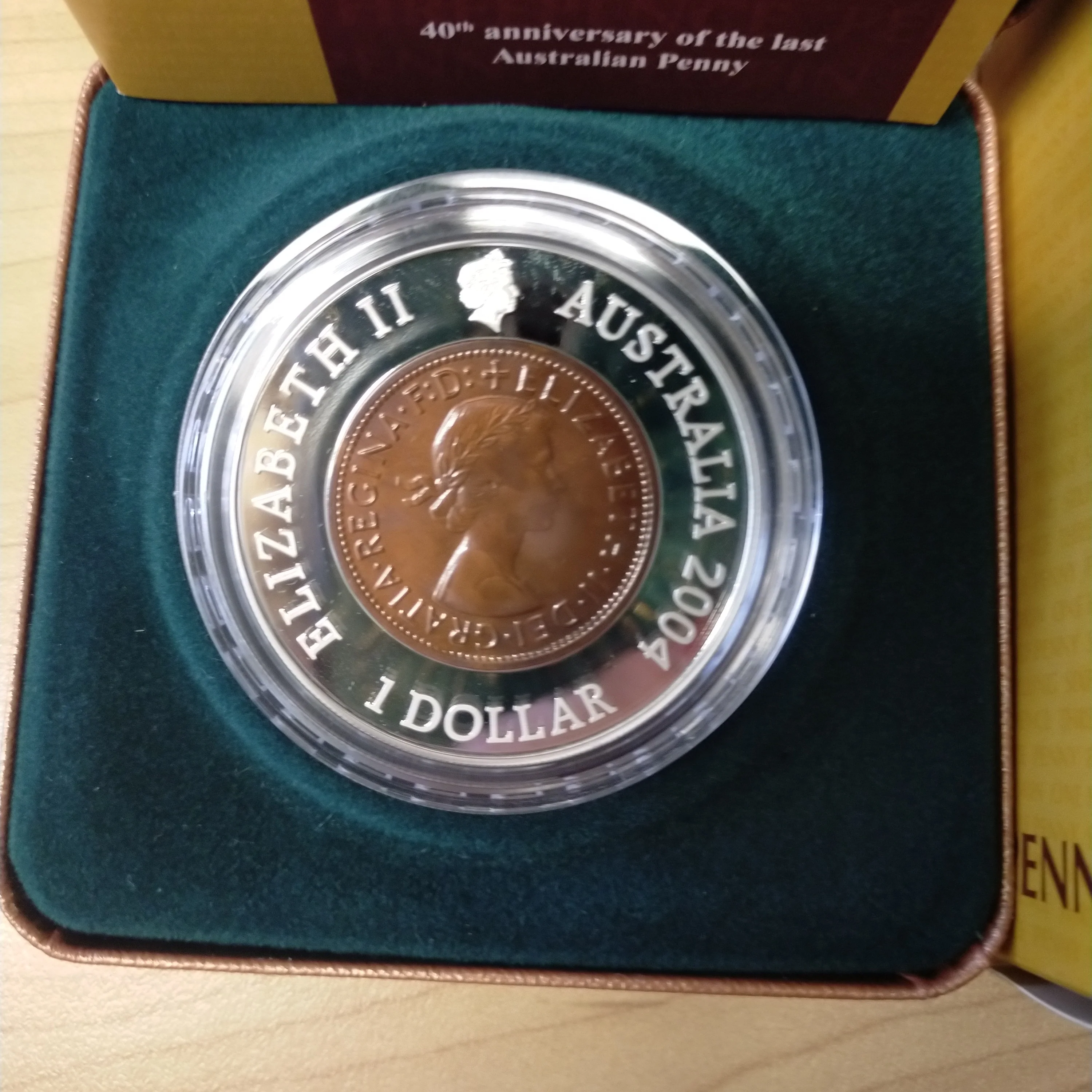 Australia 2004 Royal Australian Mint $1 1964 Penny .999 Silver Proof Coin - Image 3