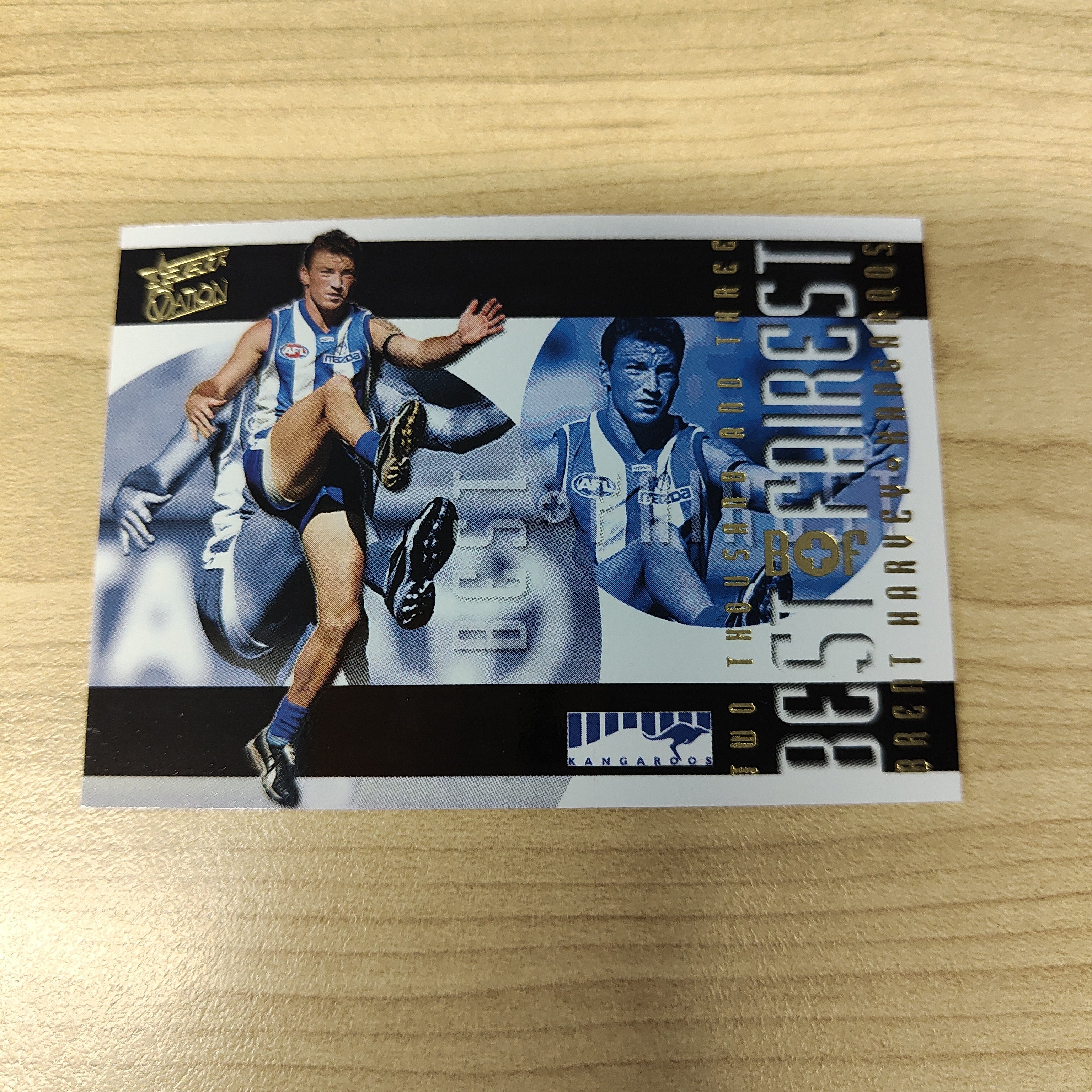 2004 Select AFL Ovation Best & Fairest Card Brent Harvey Kangaroos