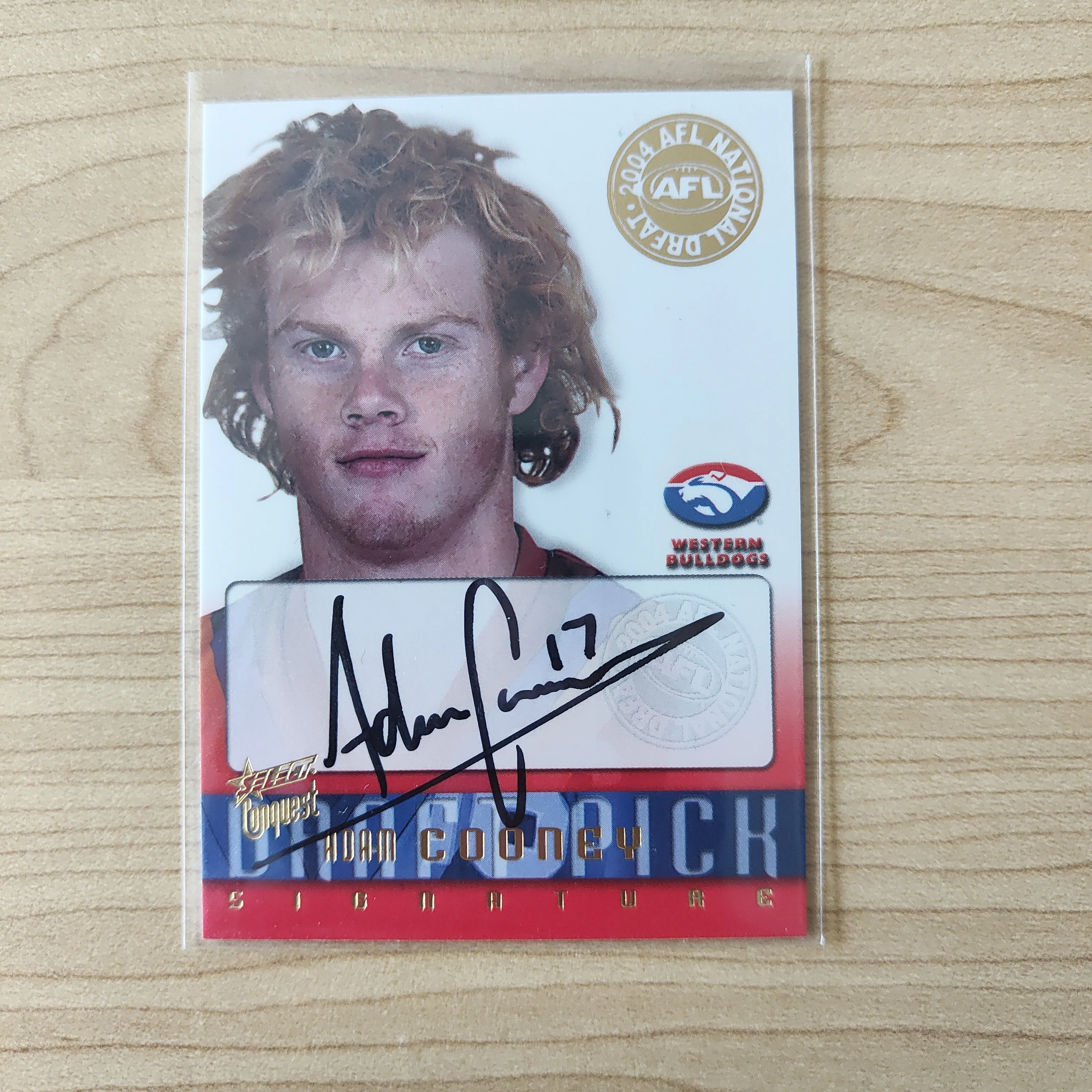 2004 Select Conquest Draft Pick Signature Adam Cooney Western Bulldogs No.039/700
