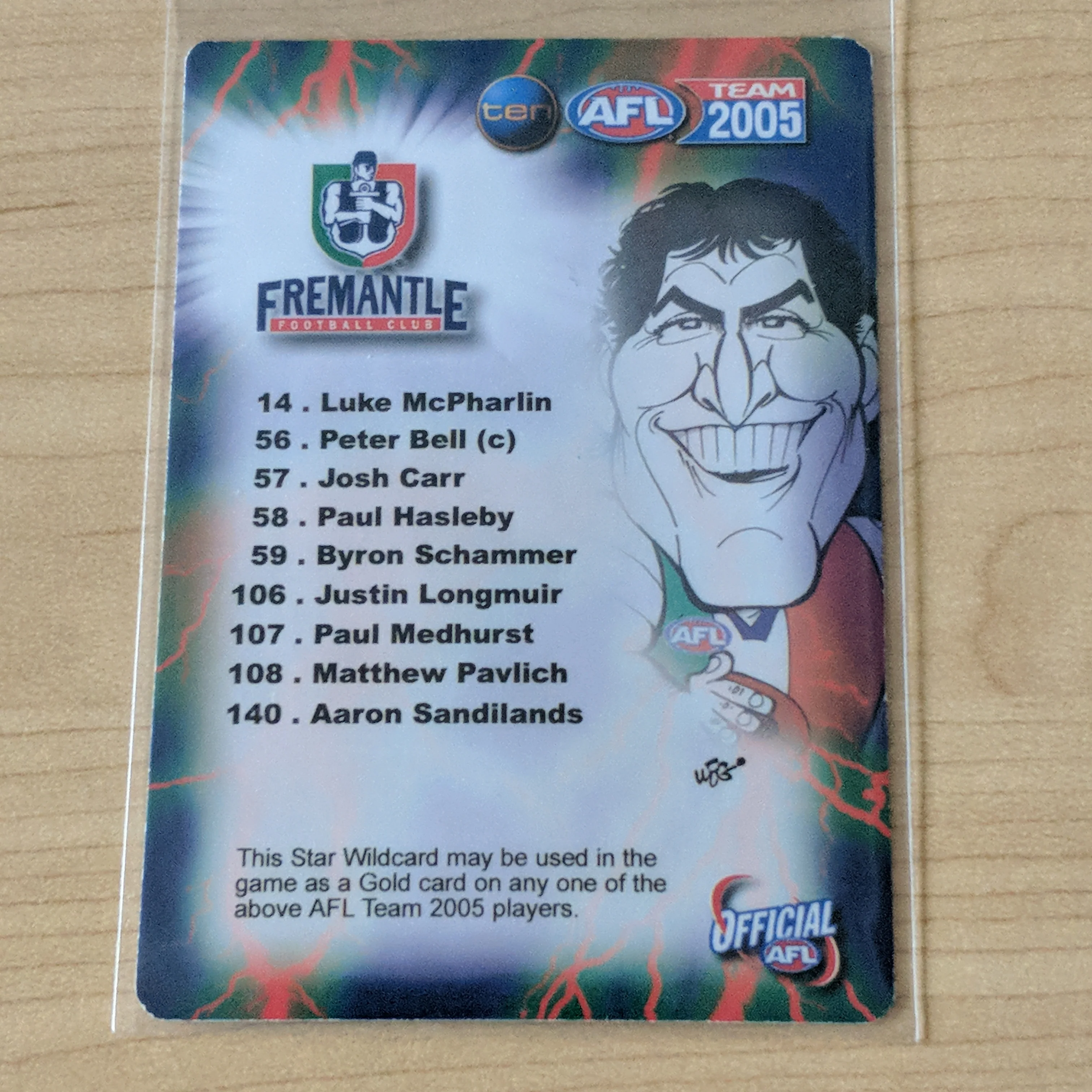 2005 AFL Teamcoach Star Wildcard Matthew Pavlich Fremantle SW-06 - Image 2