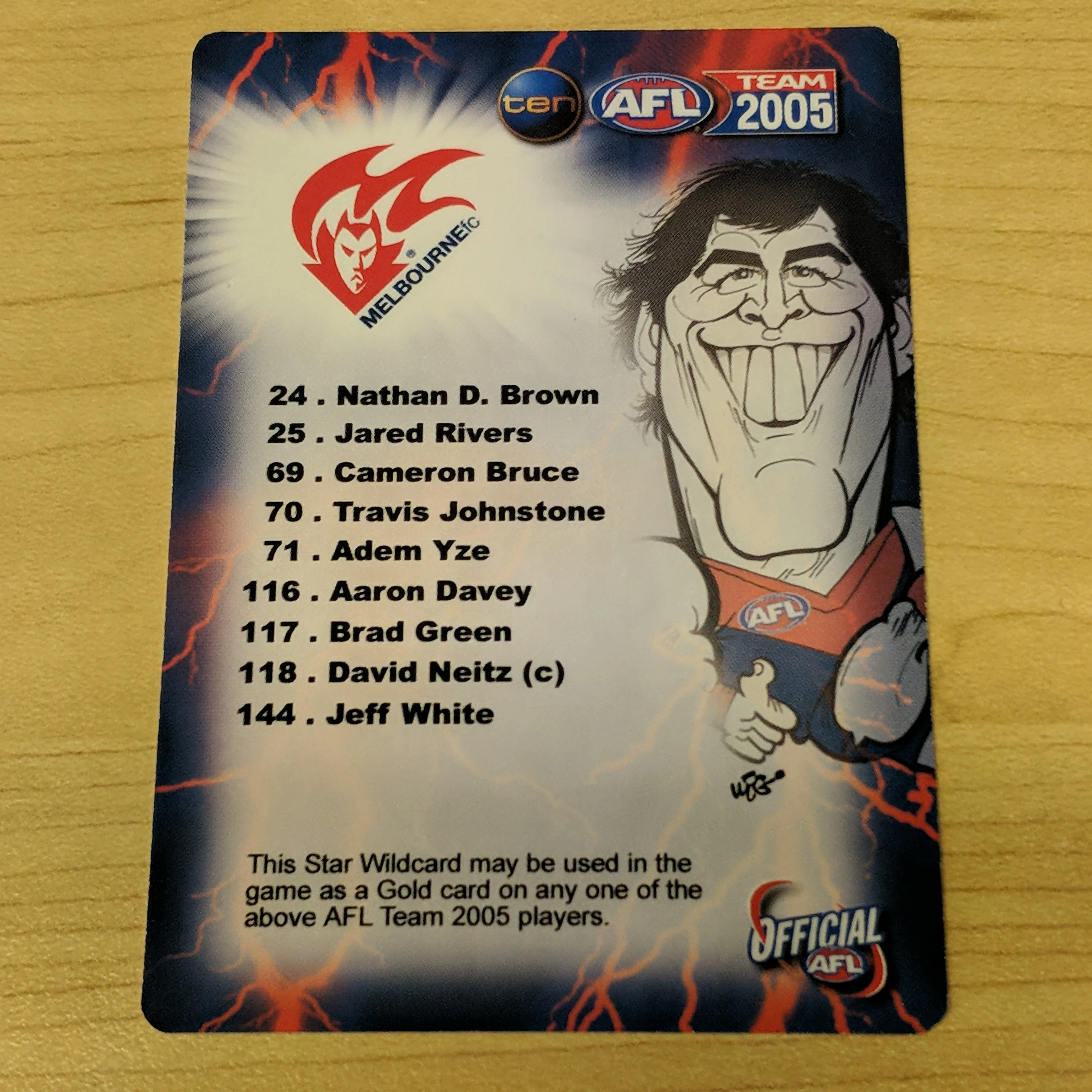 2005 AFL Teamcoach Star Wildcard Jeff White Melbourne SW-10 - Image 2
